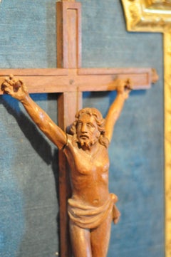 18th Century French Oak Christ in Gold Leaf Frame