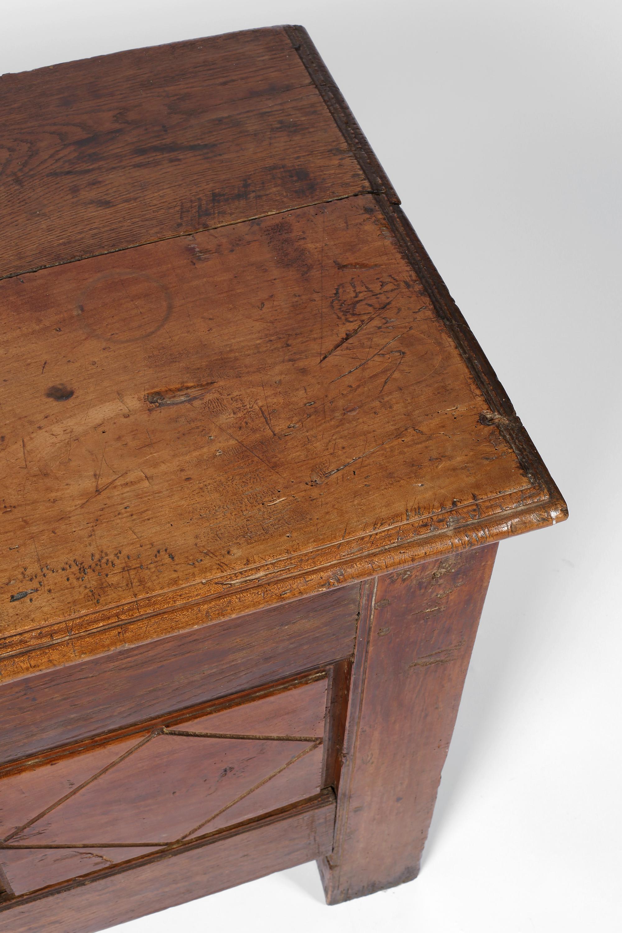 18th Century French Oak Coffer Blanket Box Chest from Aubusson For Sale 8