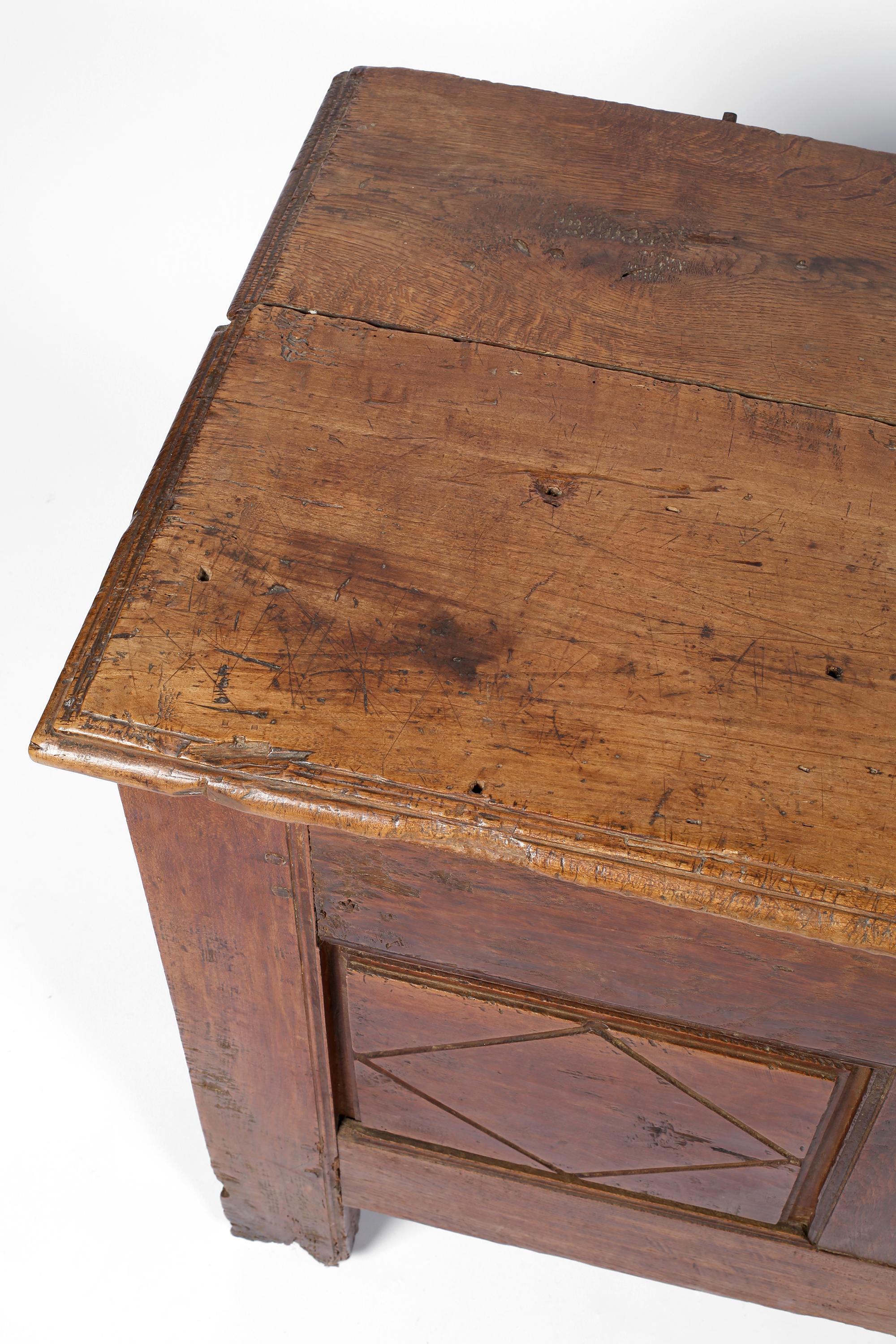 18th Century French Oak Coffer Blanket Box Chest from Aubusson For Sale 9