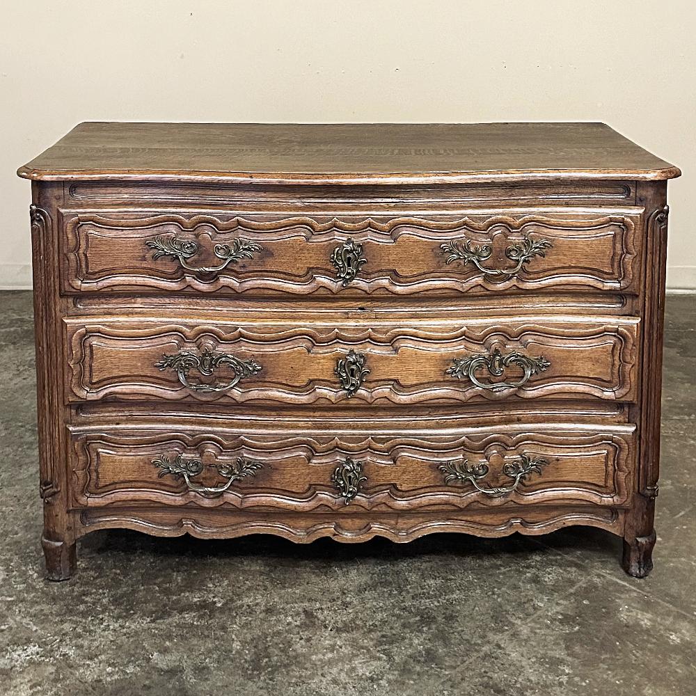 Hand-Carved 18th Century French Oak Commode For Sale