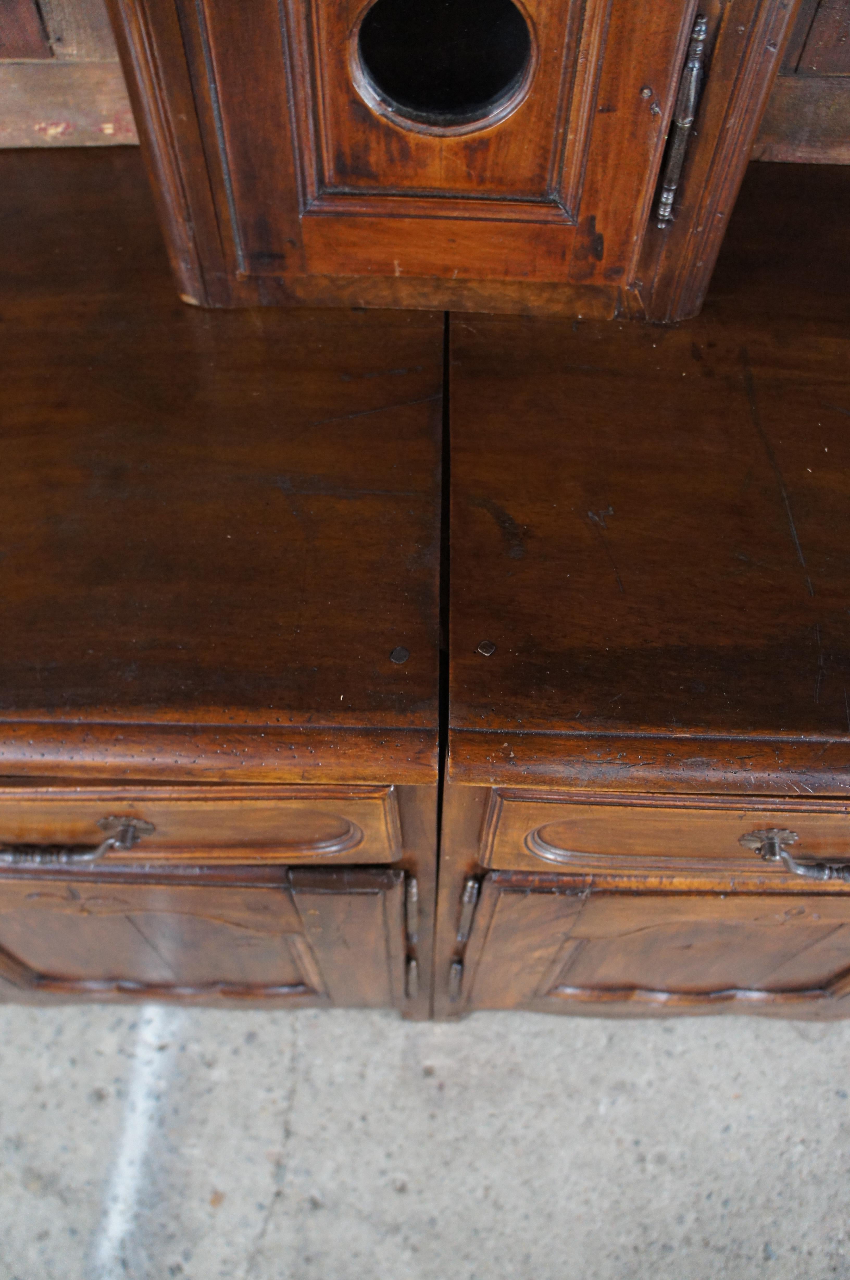 18th Century French Oak Country Vaisselier Buffet Hutch Sideboard w Clock 102