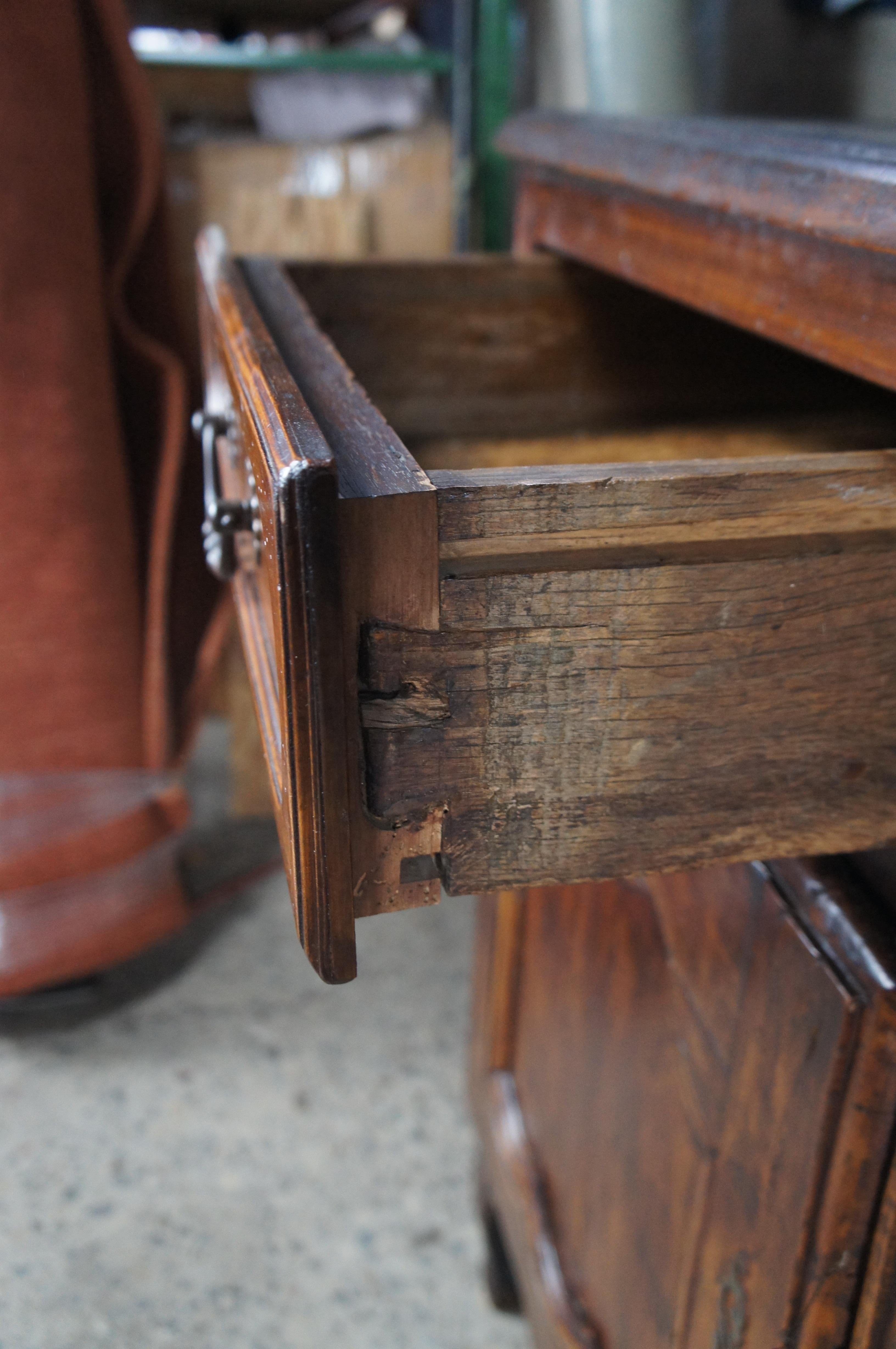 18th Century French Oak Country Vaisselier Buffet Hutch Sideboard w Clock 102