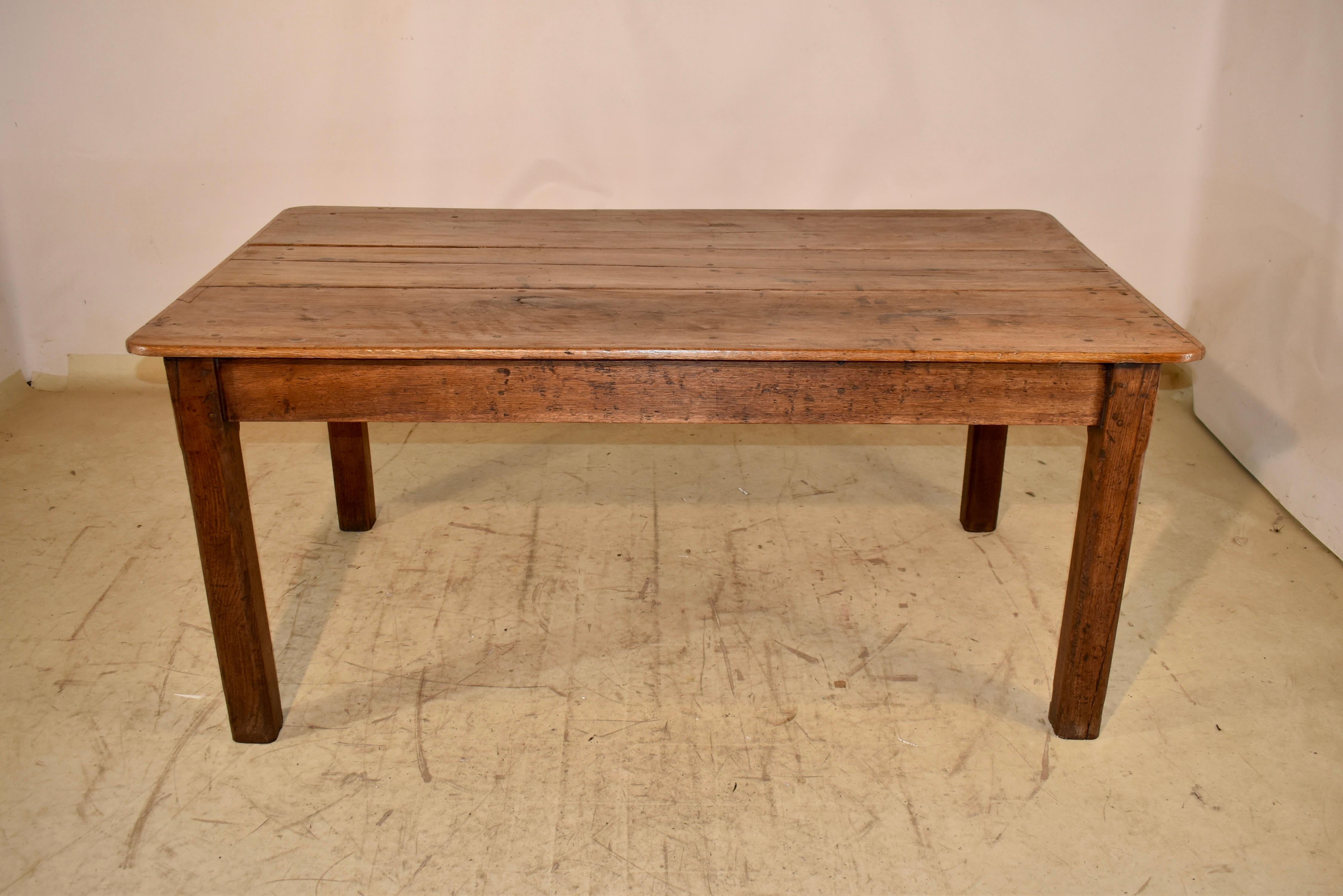 Table de ferme en Oak français du 18e siècle Bon état - En vente à High Point, NC