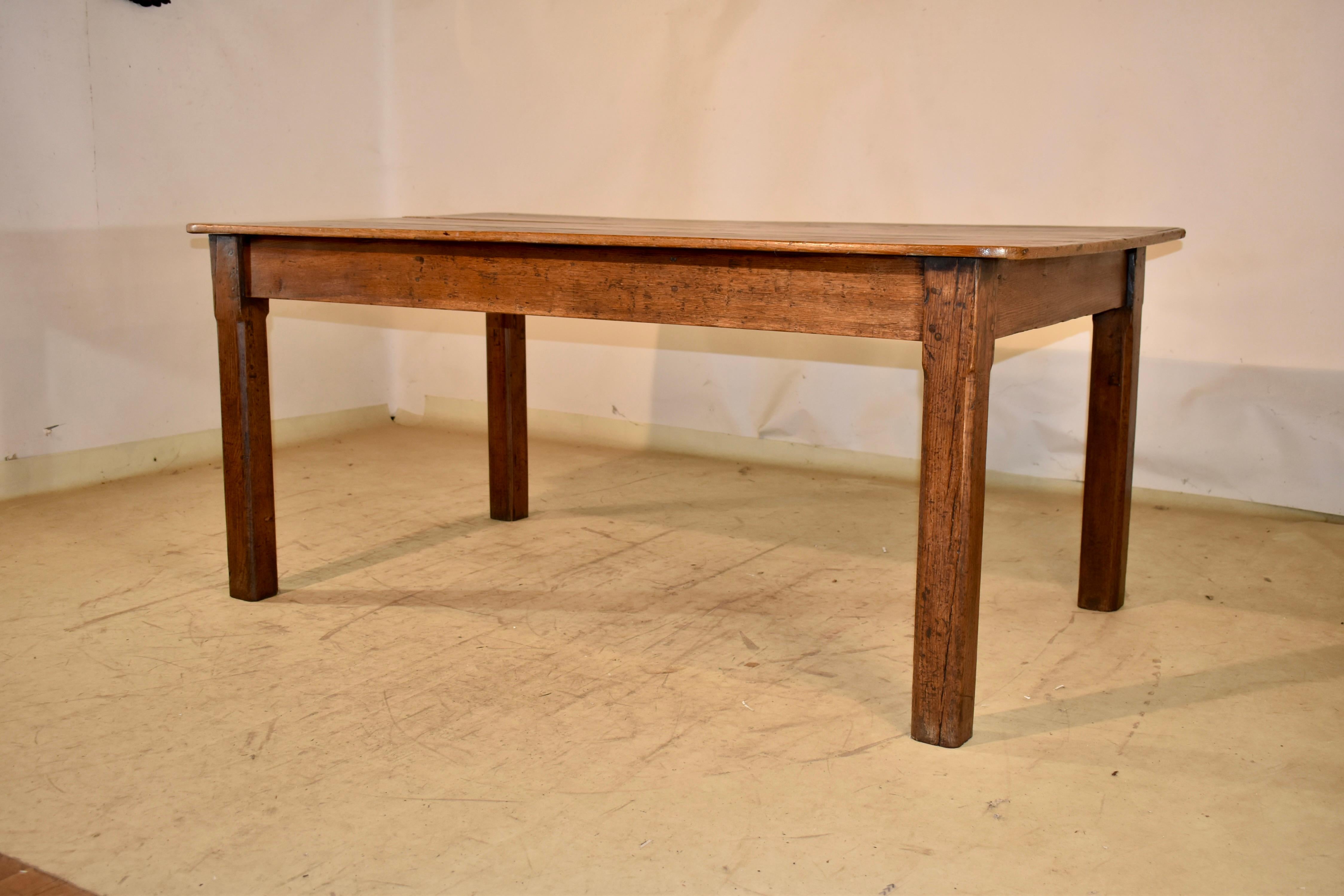 Chêne Table de ferme en Oak français du 18e siècle en vente