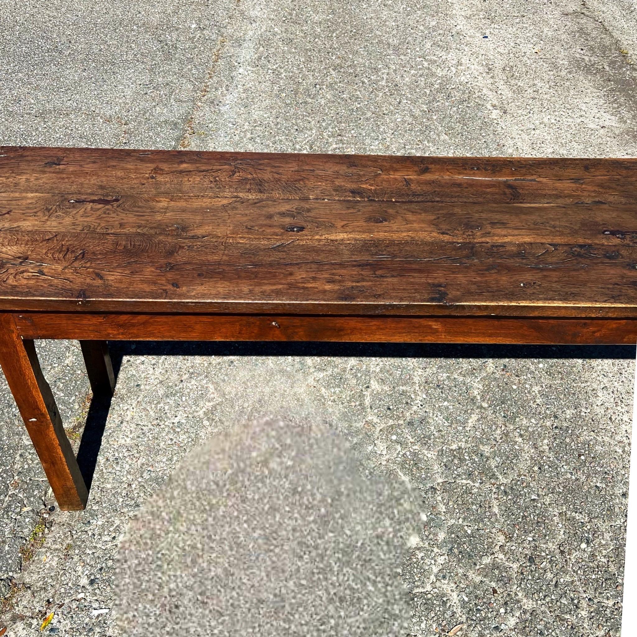 French Provincial 18th Century French Oak Farmhouse Table For Sale