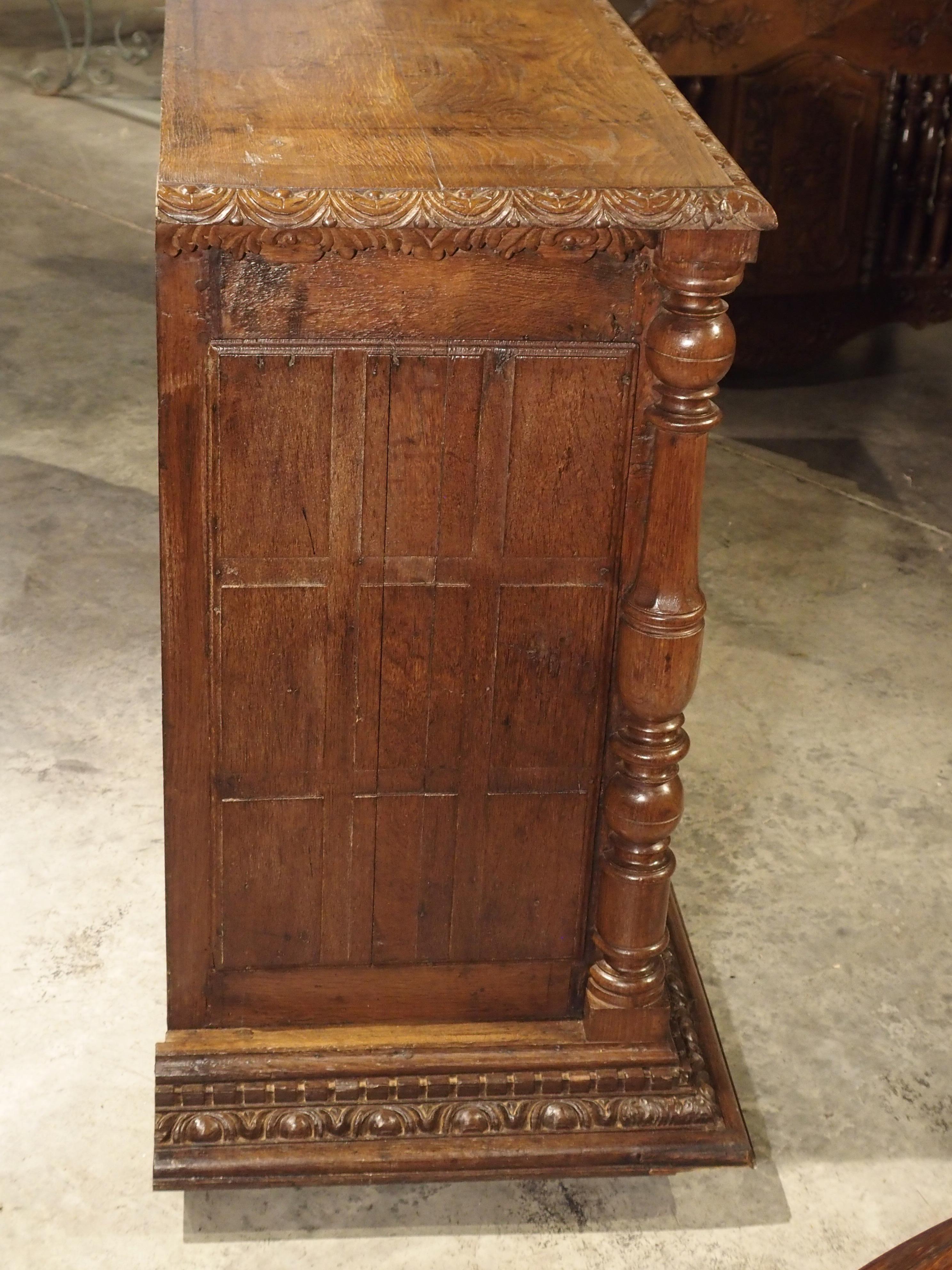 18th Century French Oak Hunt Buffet with Game Bird and Fish Panels For Sale 7