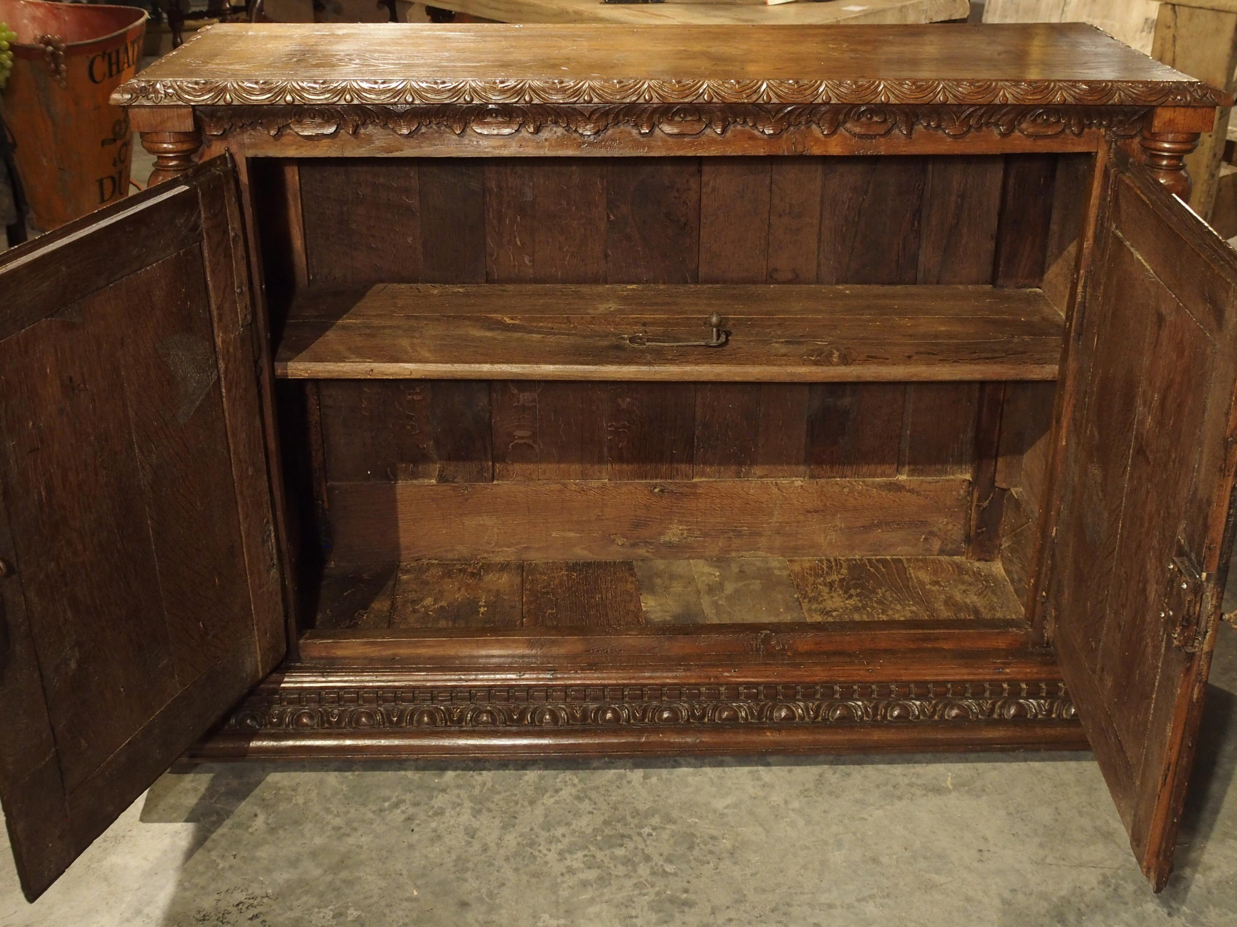 18th Century French Oak Hunt Buffet with Game Bird and Fish Panels For Sale 2