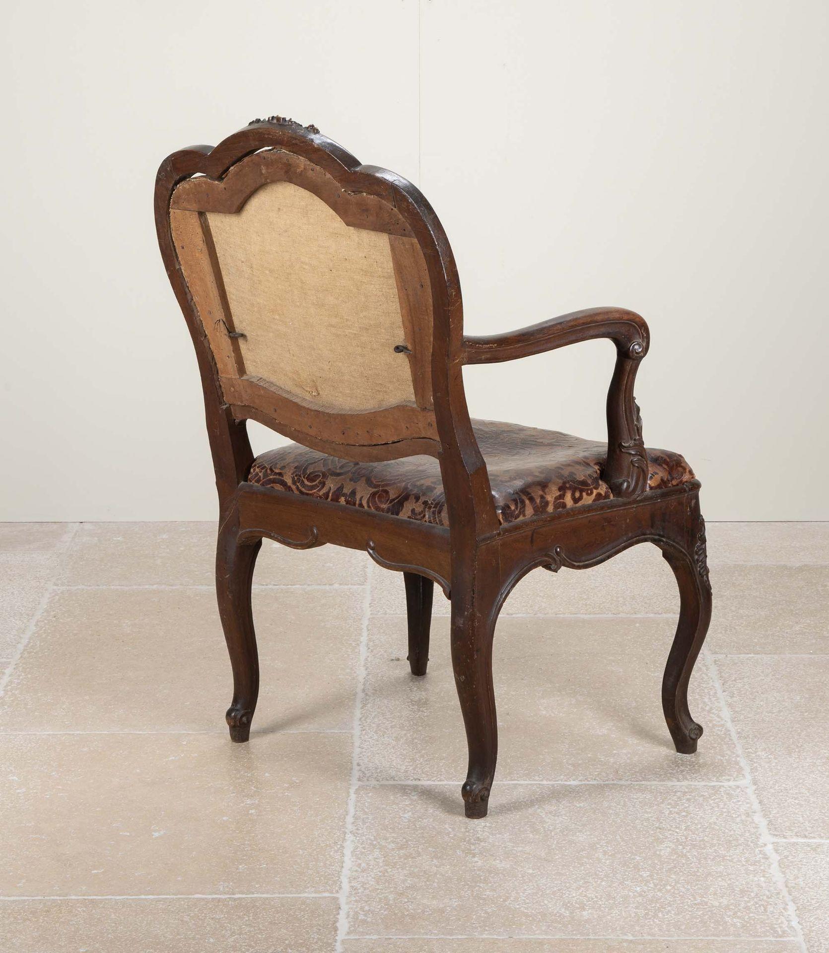 18. Jahrhundert Französisch Eiche & Leder Fauteuil im Angebot 1