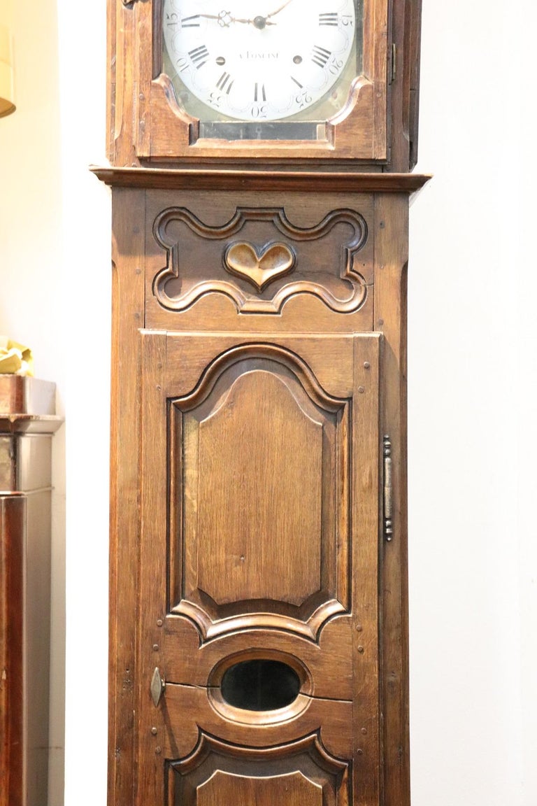 18th Century French Oak Longcase Clock or Tall Case Clock at 1stDibs