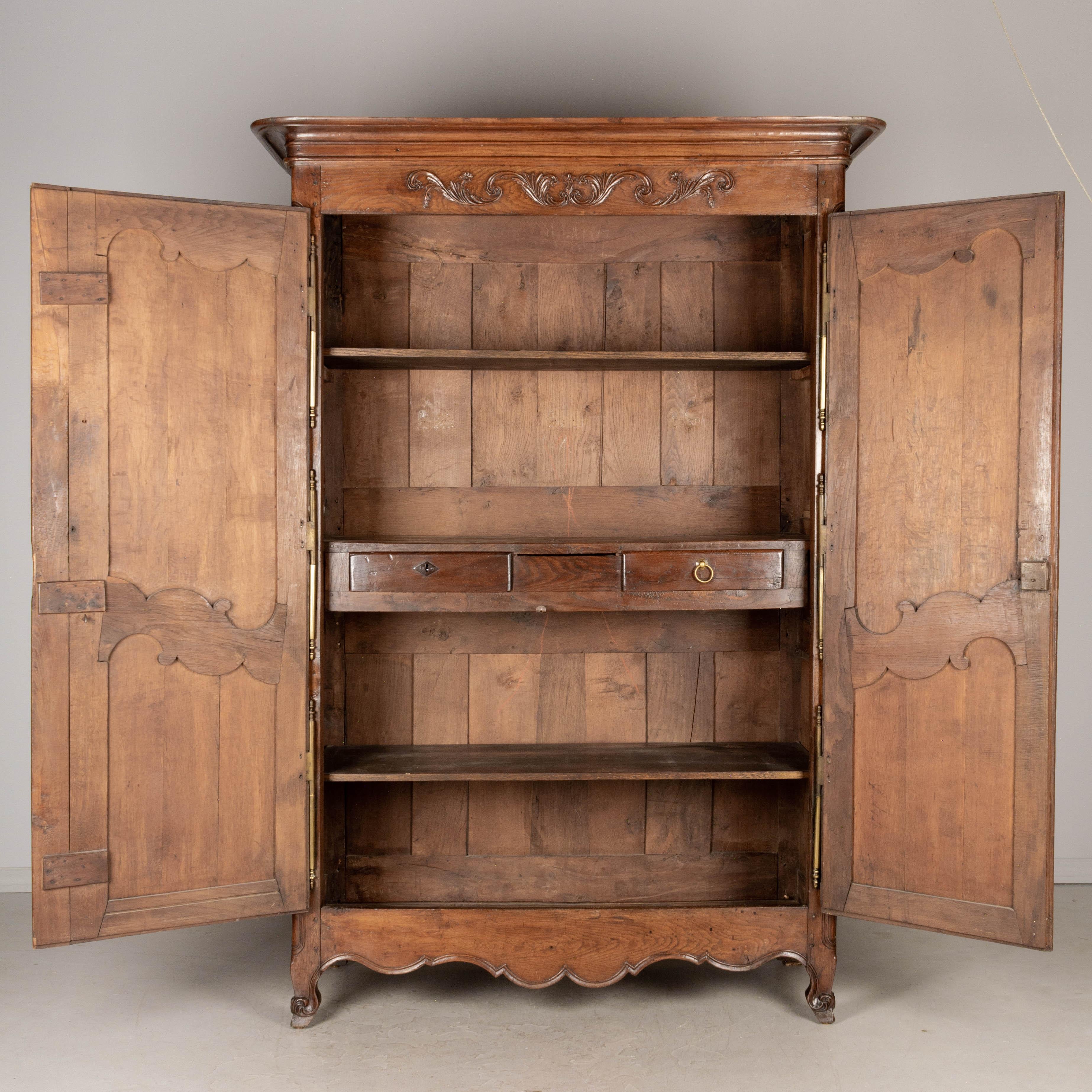 18th Century and Earlier 18th Century French Oak Normandy Armoire