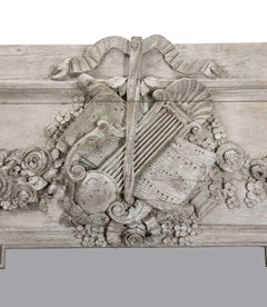 18th Century French Oak Panelled Trumeau Mirror