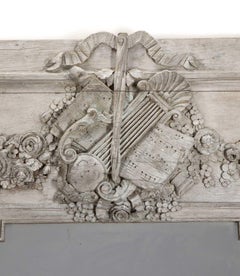 18th Century French Oak Panelled Trumeau Mirror