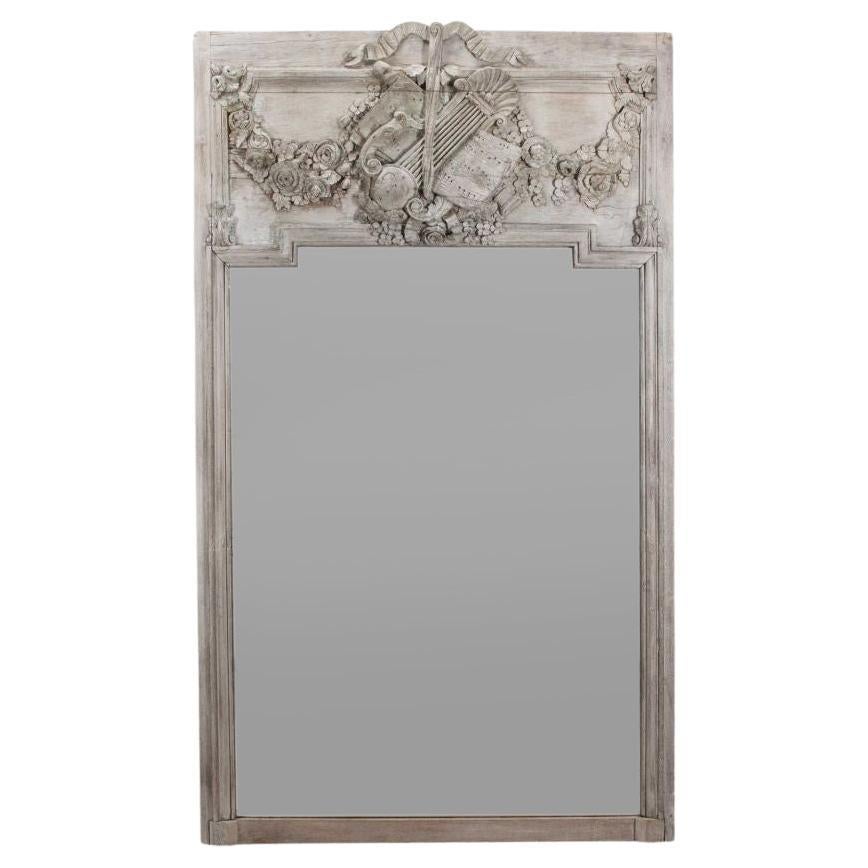 18th Century French Oak Panelled Trumeau Mirror