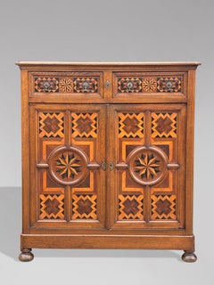 Late 18th Century French Oak Parquetry & Marquetry Inlay Cupboard