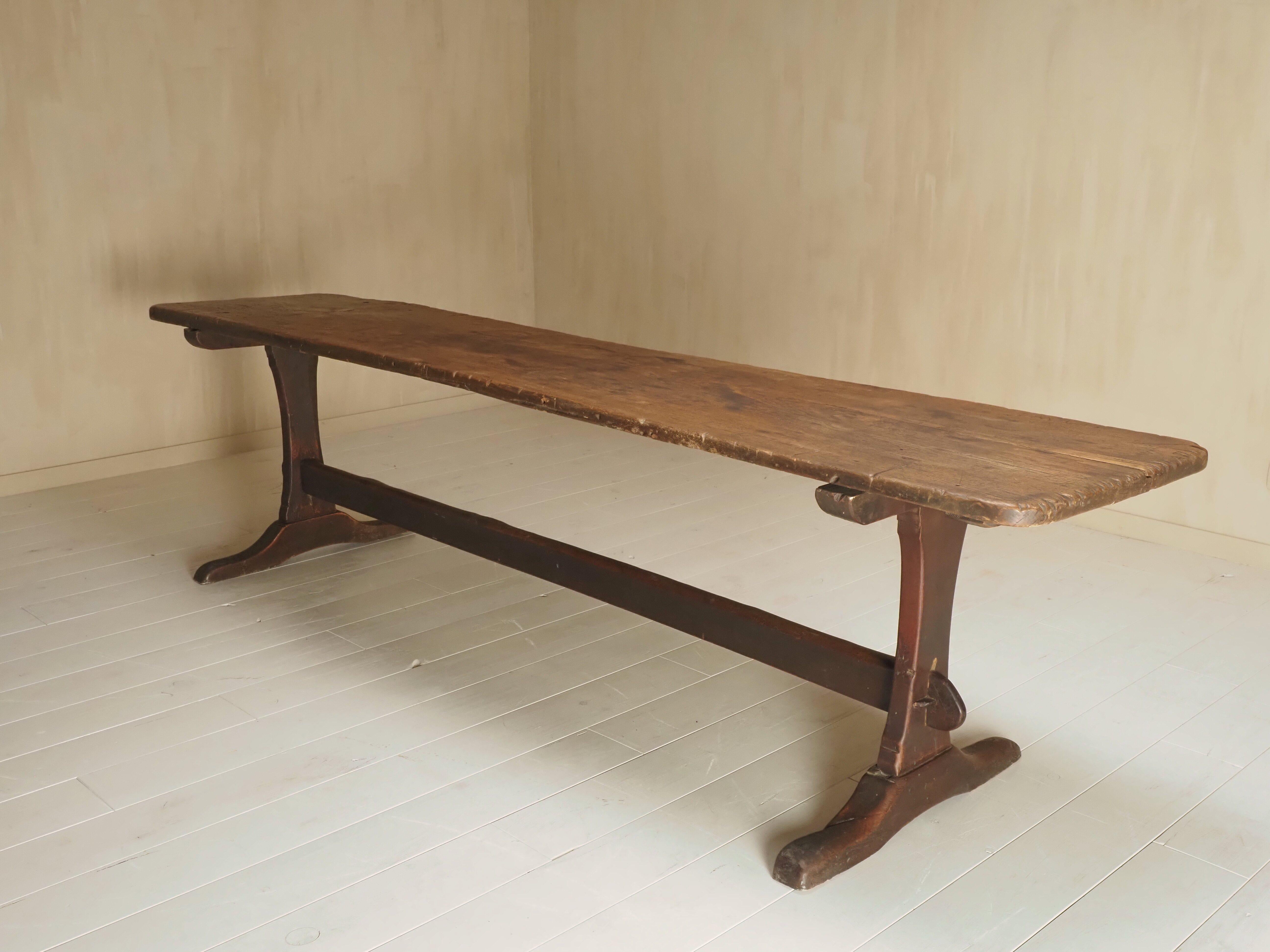 French Provincial 18th Century French oak refectory table For Sale