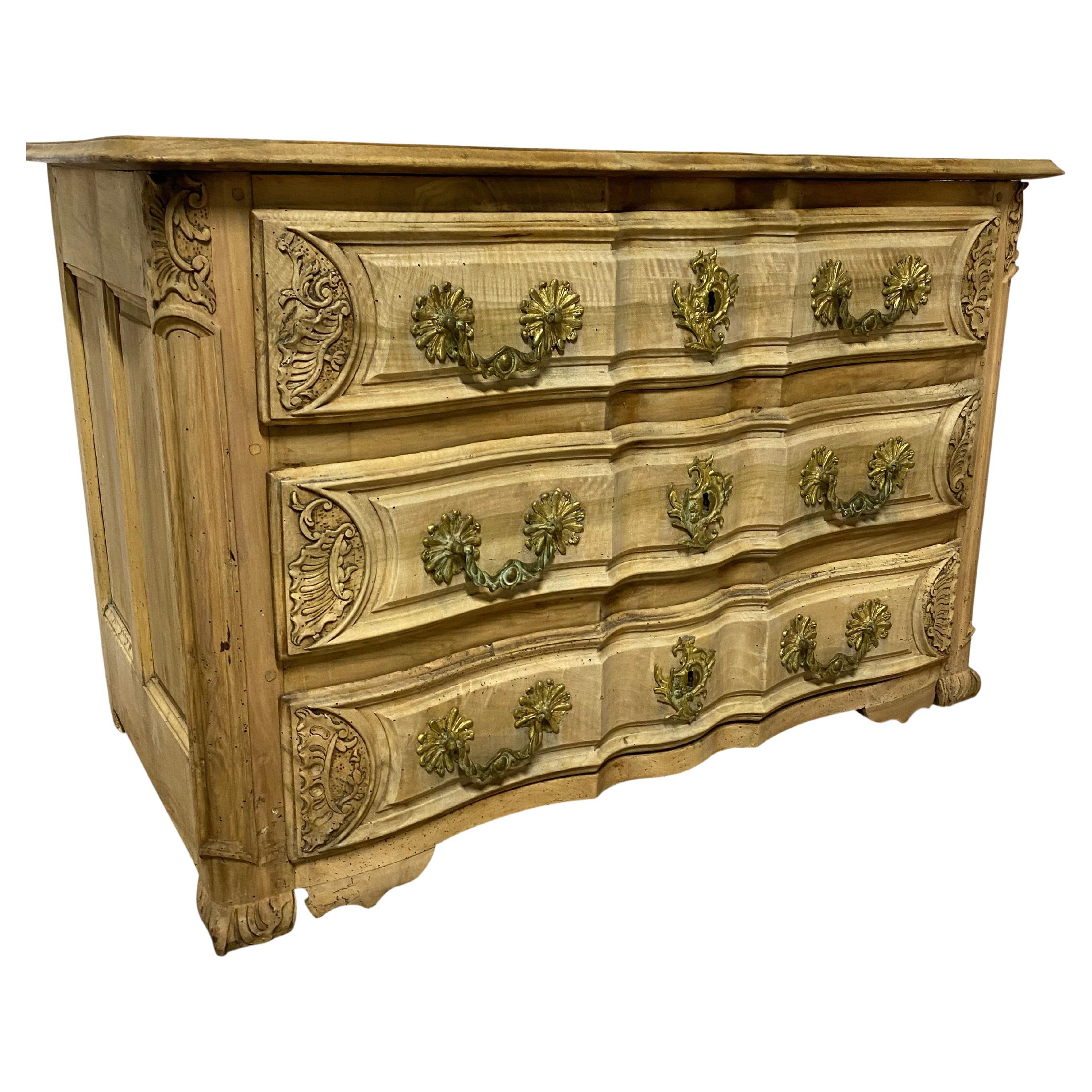 18th Century French Oak Serpentine Commode  For Sale