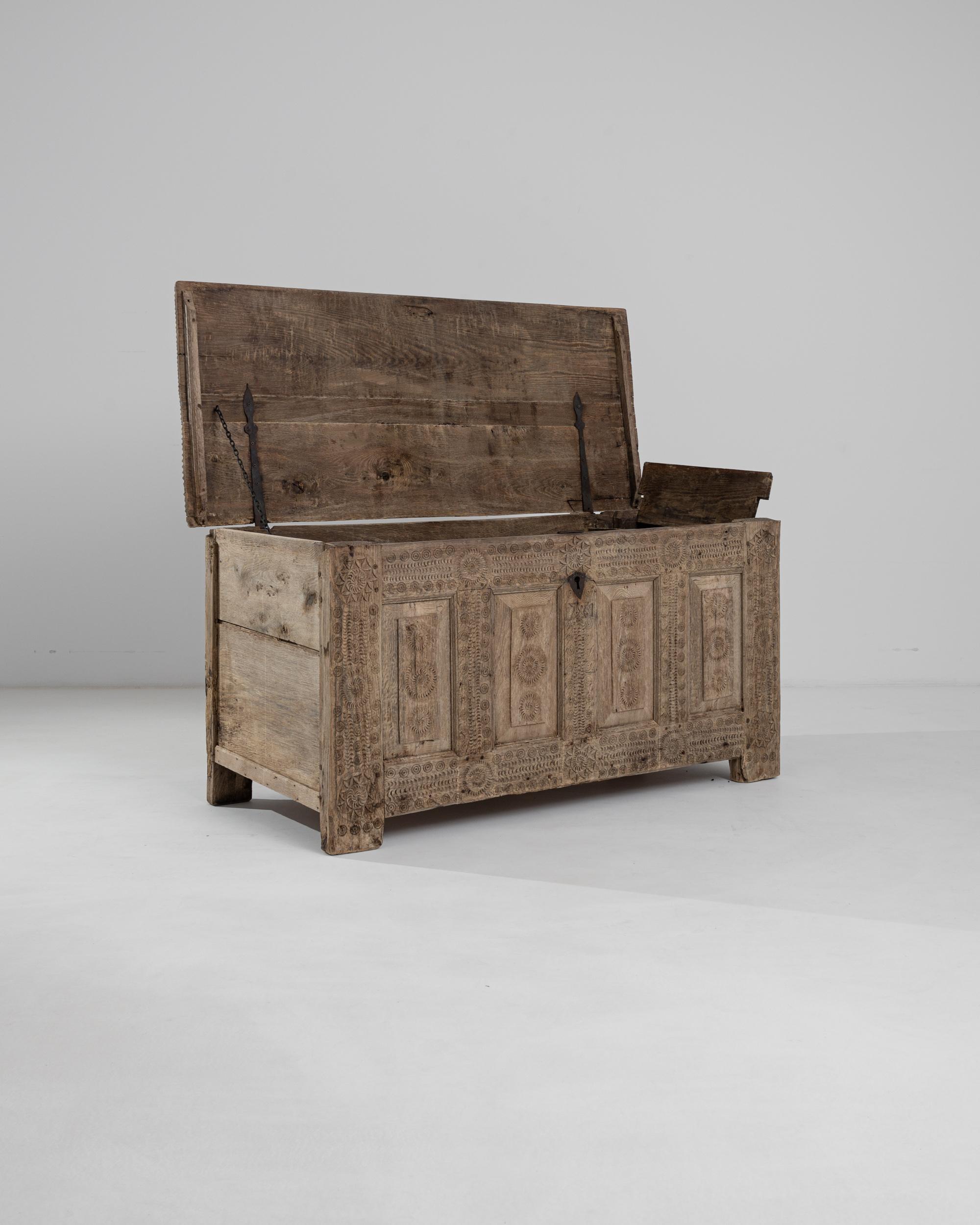 18th Century and Earlier 18th Century French Oak Trunk