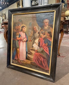 18th Century French Oil on Canvas Painting "First Station of the Cross"