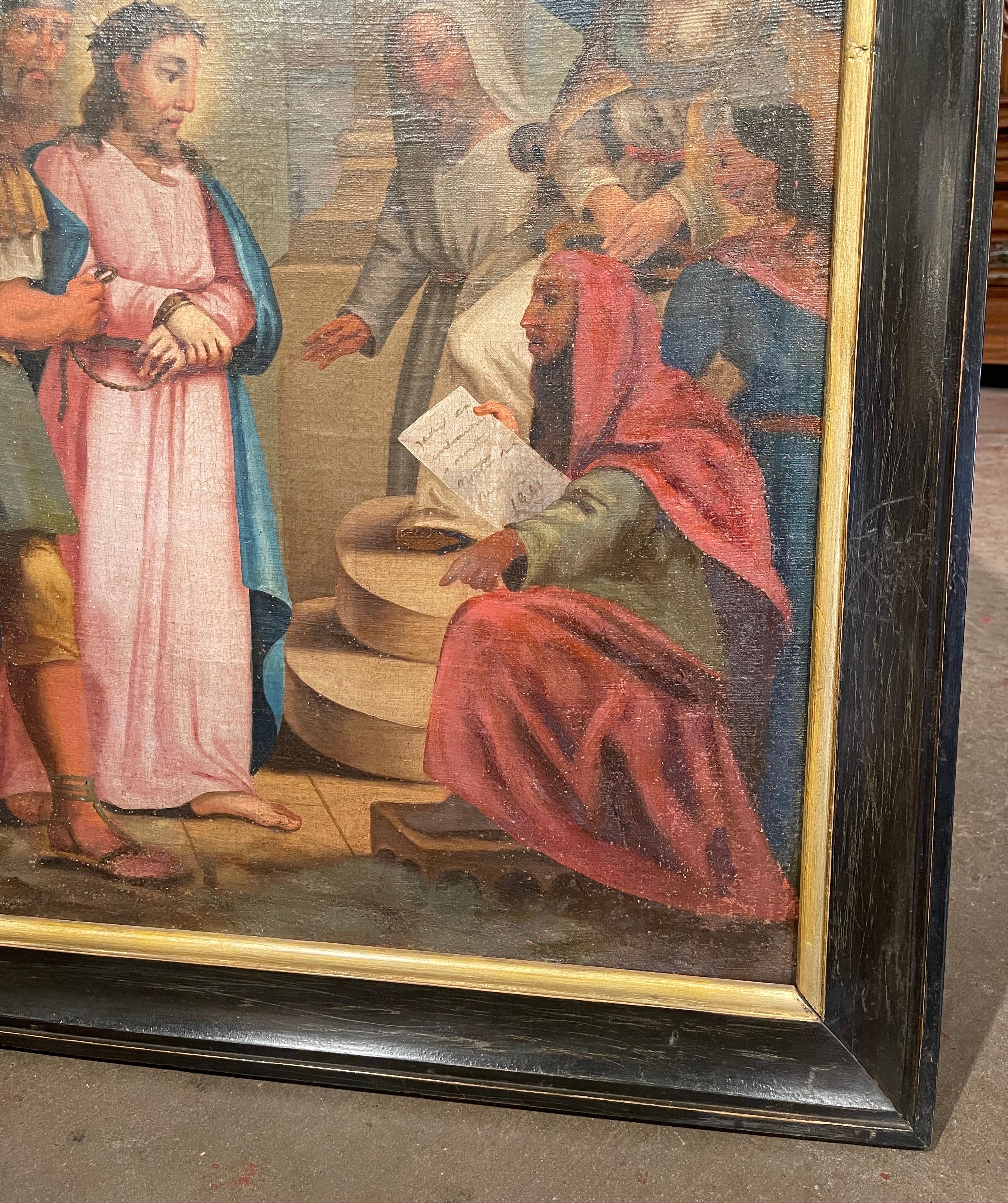 Französisches Ölgemälde auf Leinwand, 18. Jahrhundert, Gemälde „Erster Station des Kreuzes“    im Angebot 2