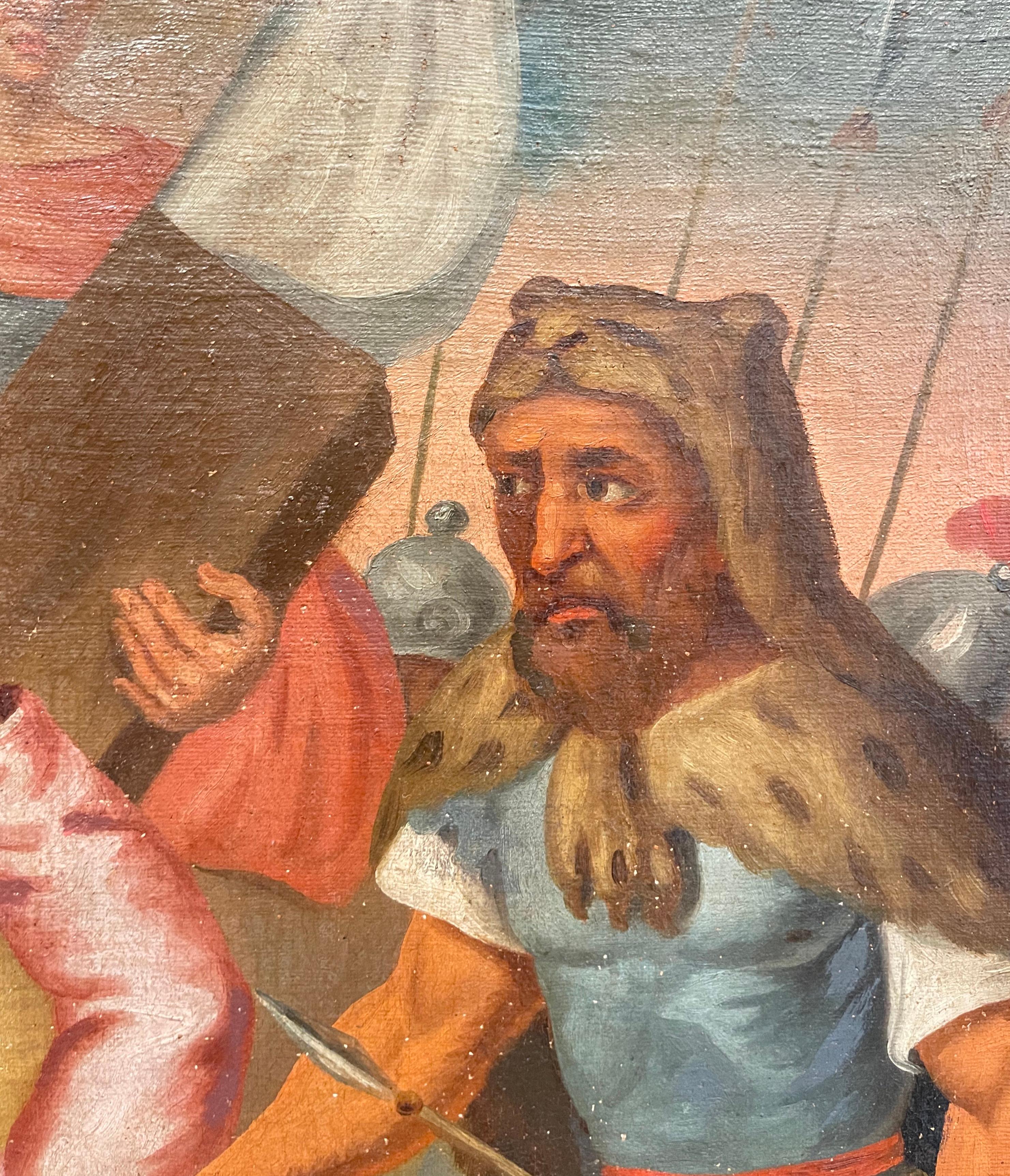 Französisches Ölgemälde auf Leinwand aus dem 18. Jahrhundert, Gemälde „Der letzte Station des Kreuzes“    im Angebot 3