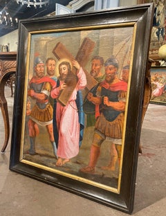 18th Century French Oil on Canvas Painting " The Second Station of the Cross"