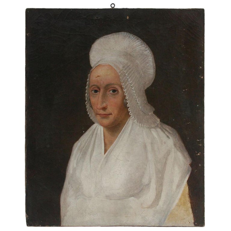 18th Century French Oil Paint Portrait of a Lady at 1stDibs