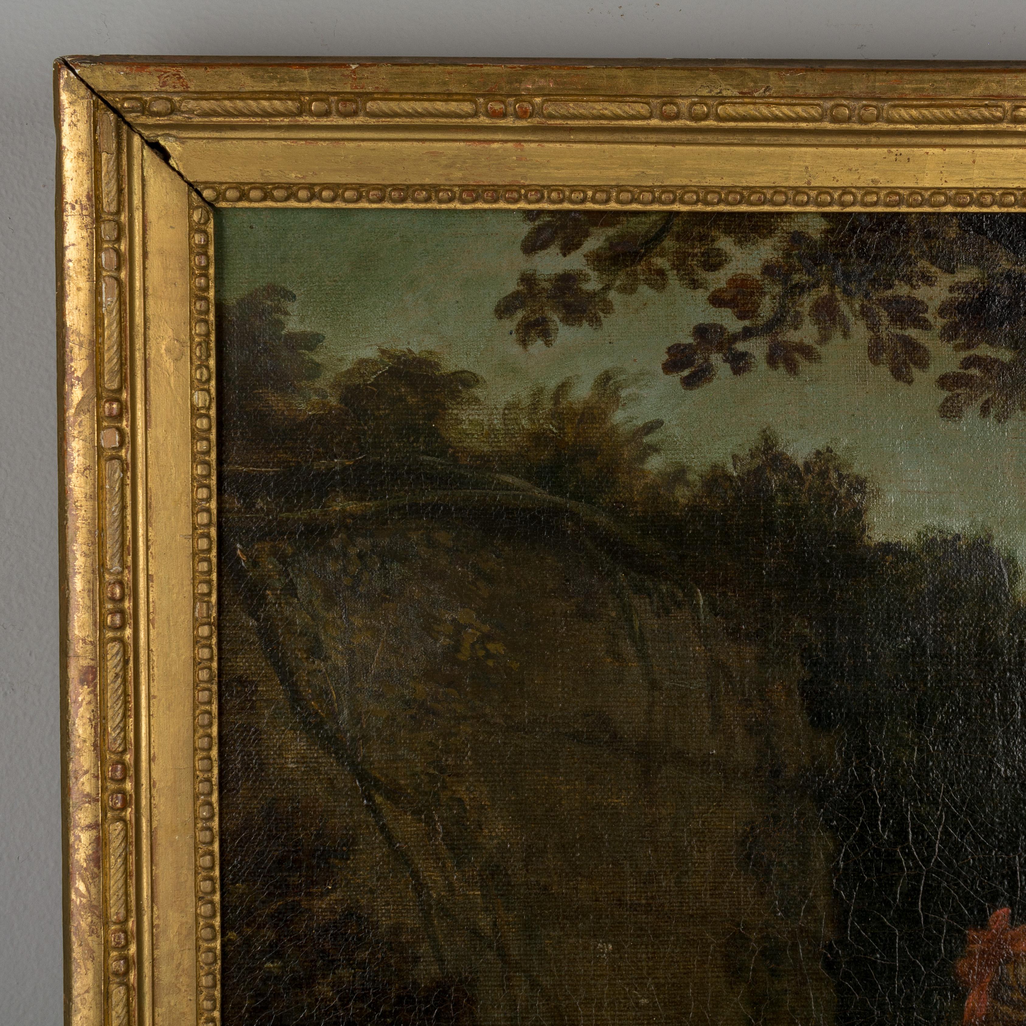 Giltwood 18th Century French Oil Painting For Sale