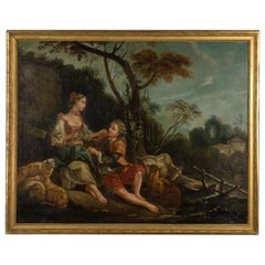 Antique 18th Century French Oil Painting