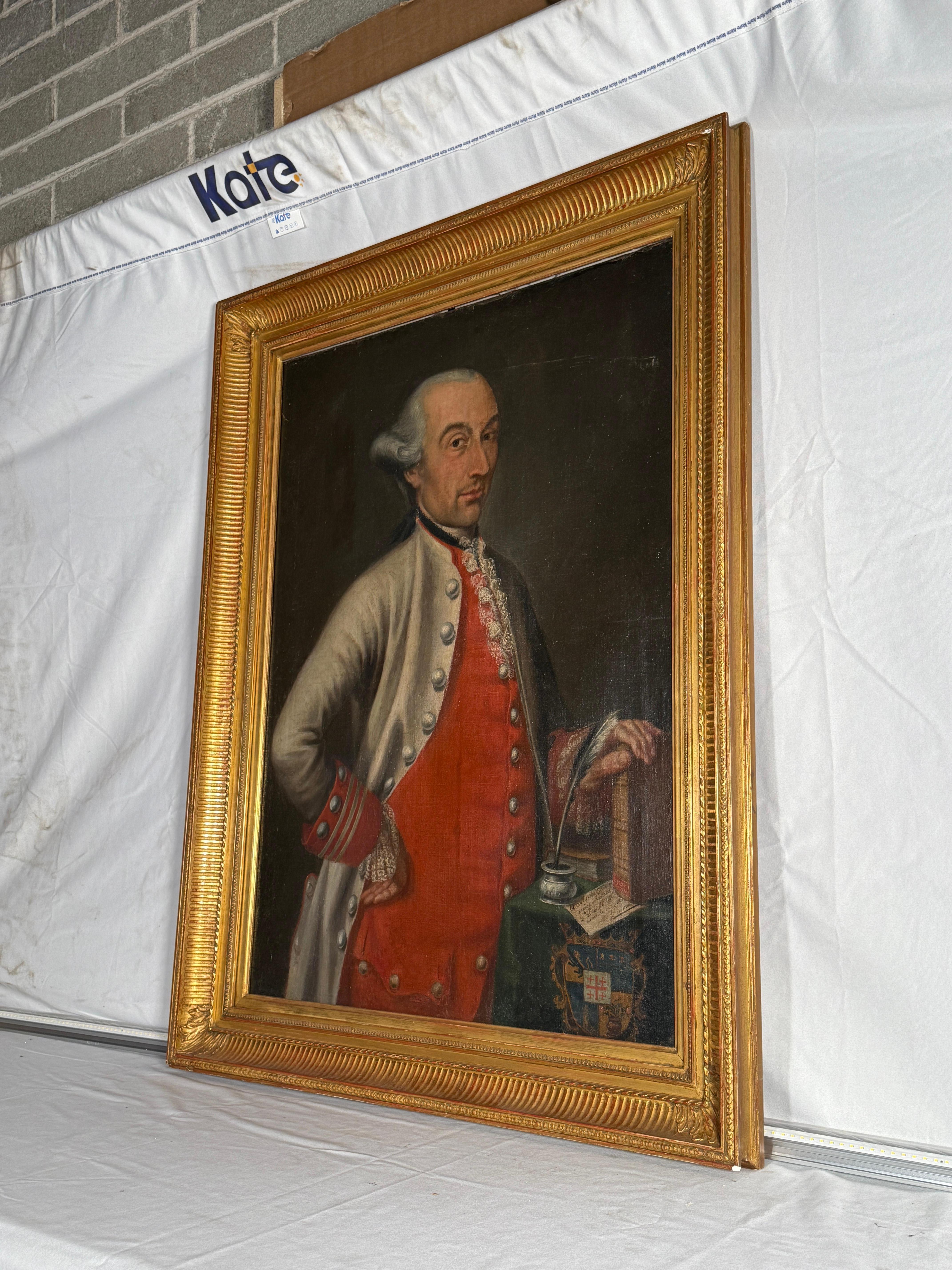 Französisches Ölgemälde eines Adligen aus dem 18. (Louis XVI.) im Angebot