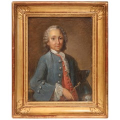 Vintage 18th Century French Oil Painting of the Marquis de Rochambeau in Gilt Frame