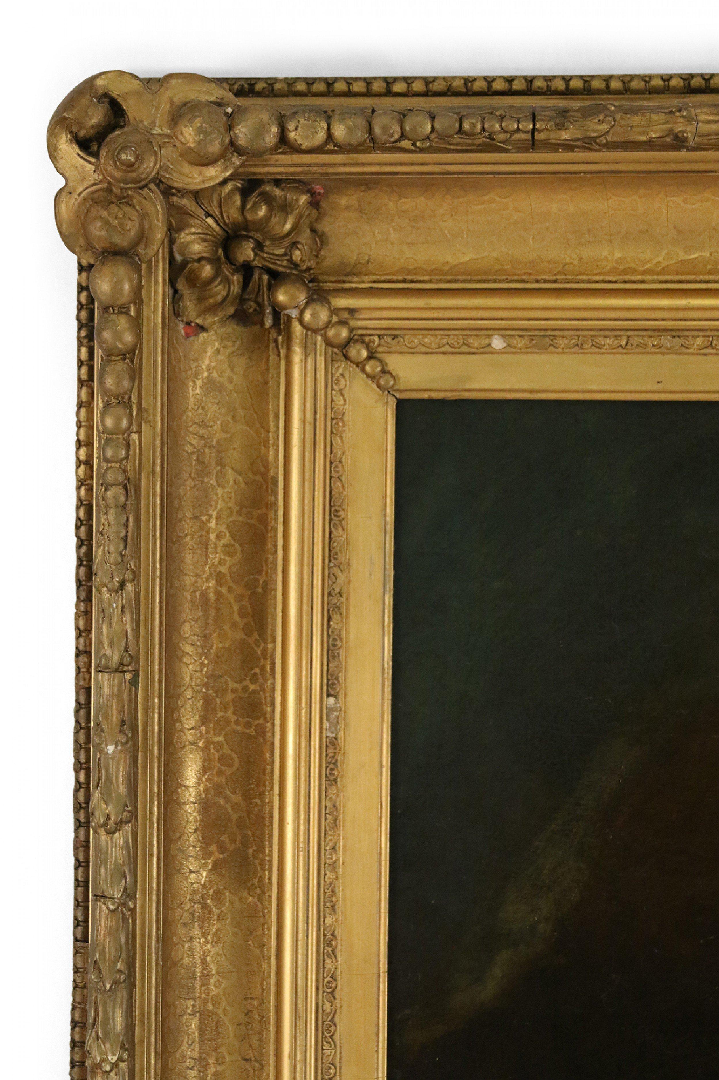 18th Century French Oil Painting Portrait of a Woman and Child Holding a Torch In Good Condition For Sale In Queens, NY
