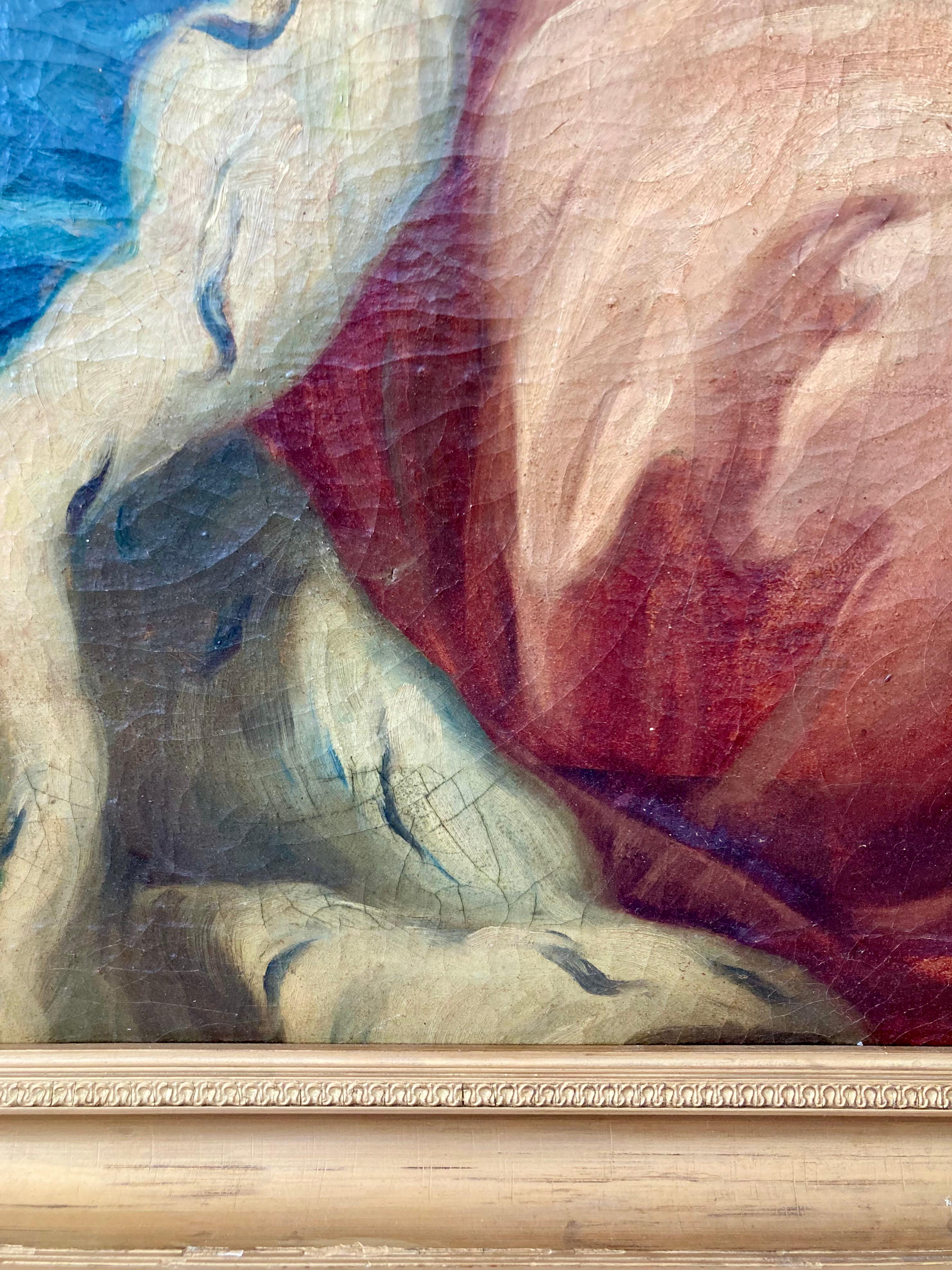 Peinture de portrait de noble femme du 18e siècle, de style French Old Master, grandeur nature, 3/4 de longueur 3