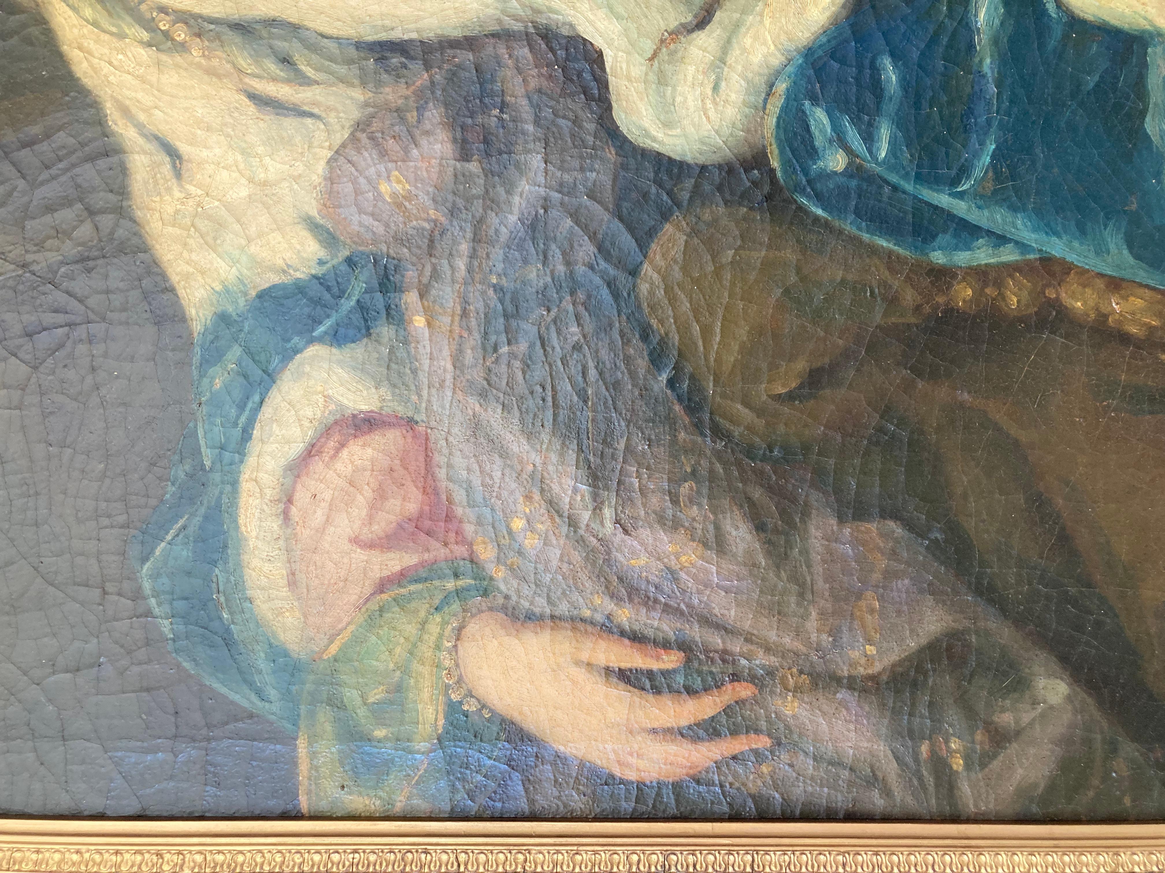 Peinture de portrait de noble femme du 18e siècle, de style French Old Master, grandeur nature, 3/4 de longueur 5