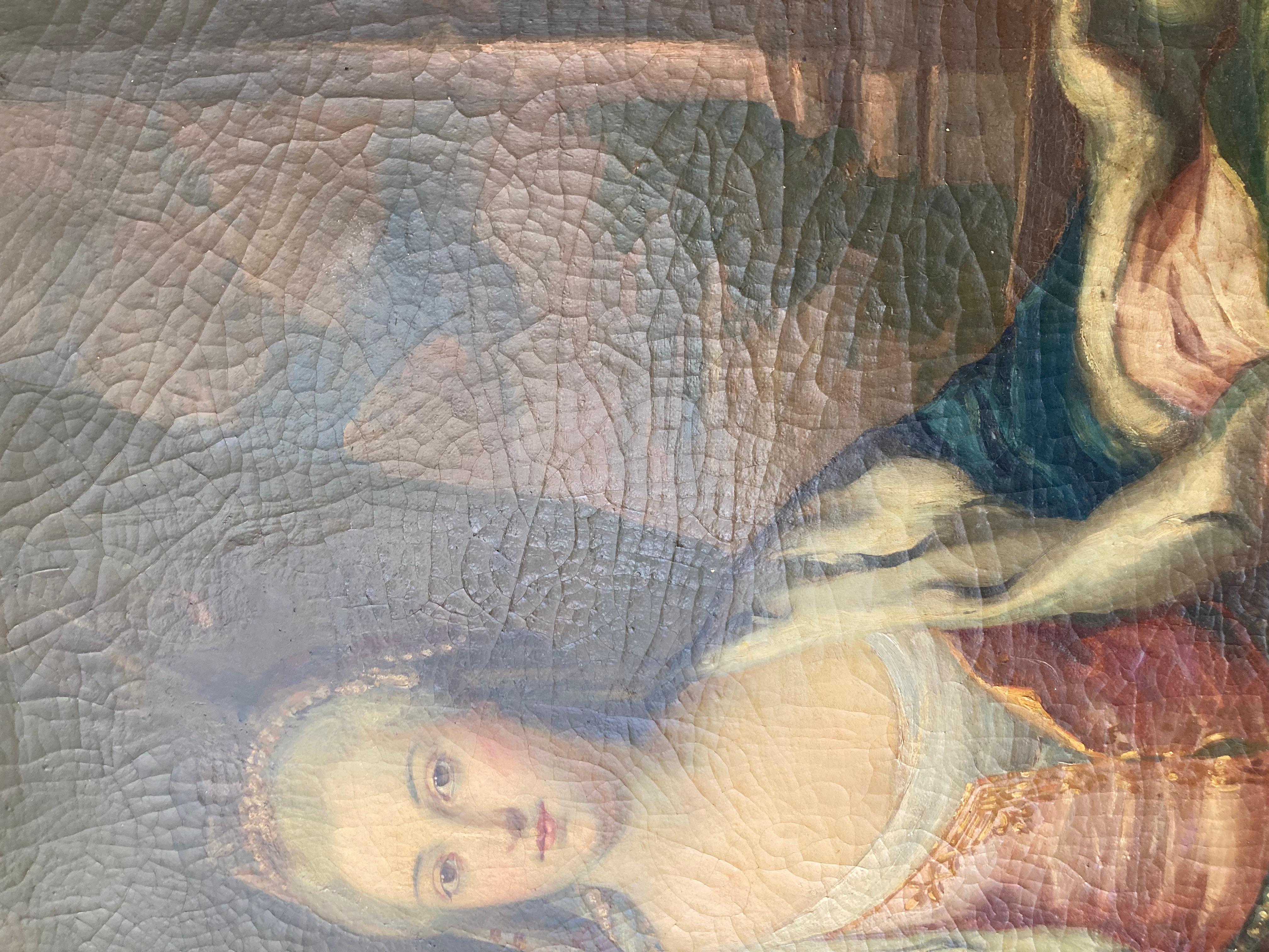 Peinture de portrait de noble femme du 18e siècle, de style French Old Master, grandeur nature, 3/4 de longueur 6