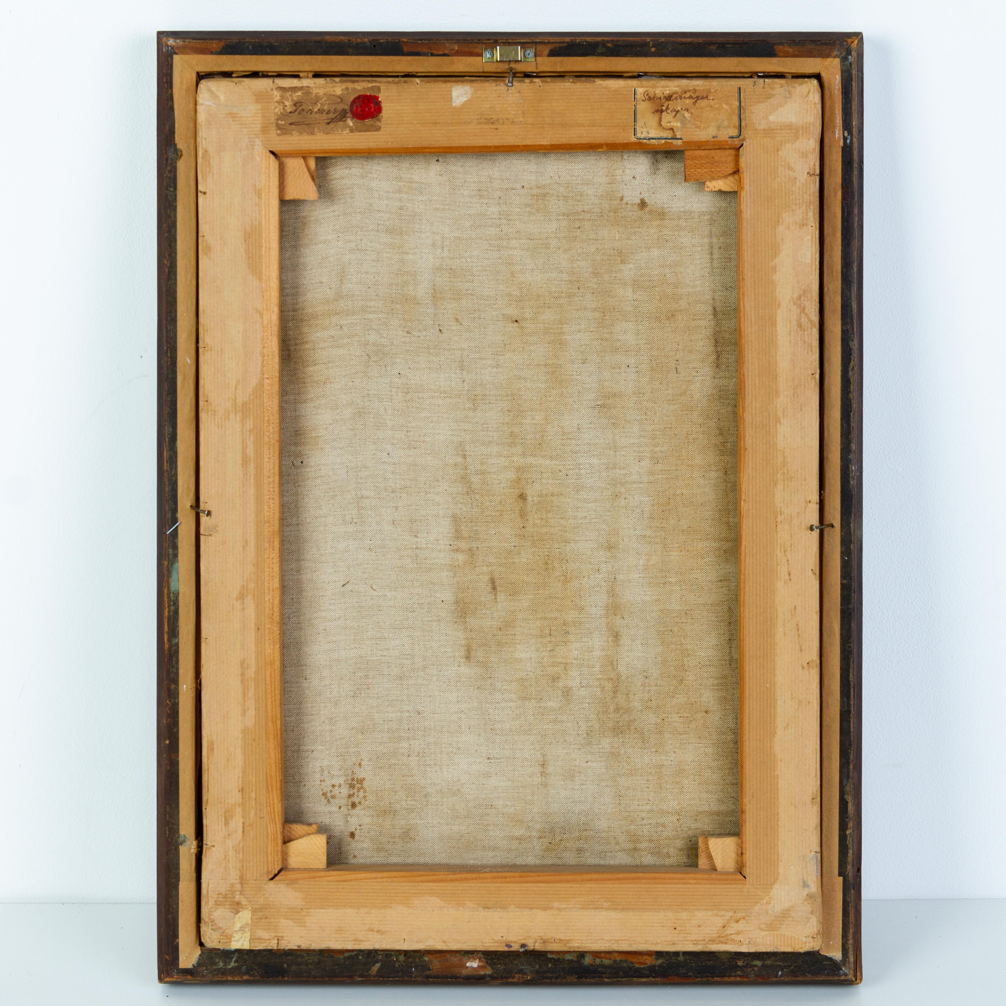 Pintura al óleo French Old Master del siglo XVIII Retrato de caballero Lienzo en venta