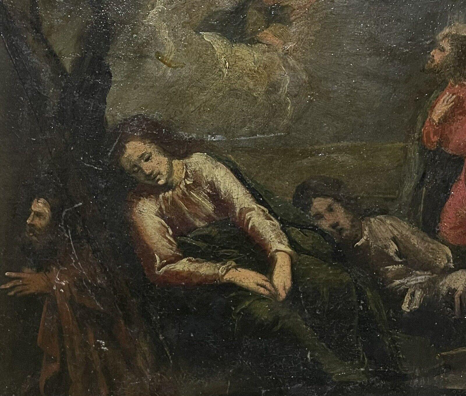 French Old Master El huerto de Getsemaní Panel de forma inusual - Painting Antiguos maestros de 18th Century French Old Master