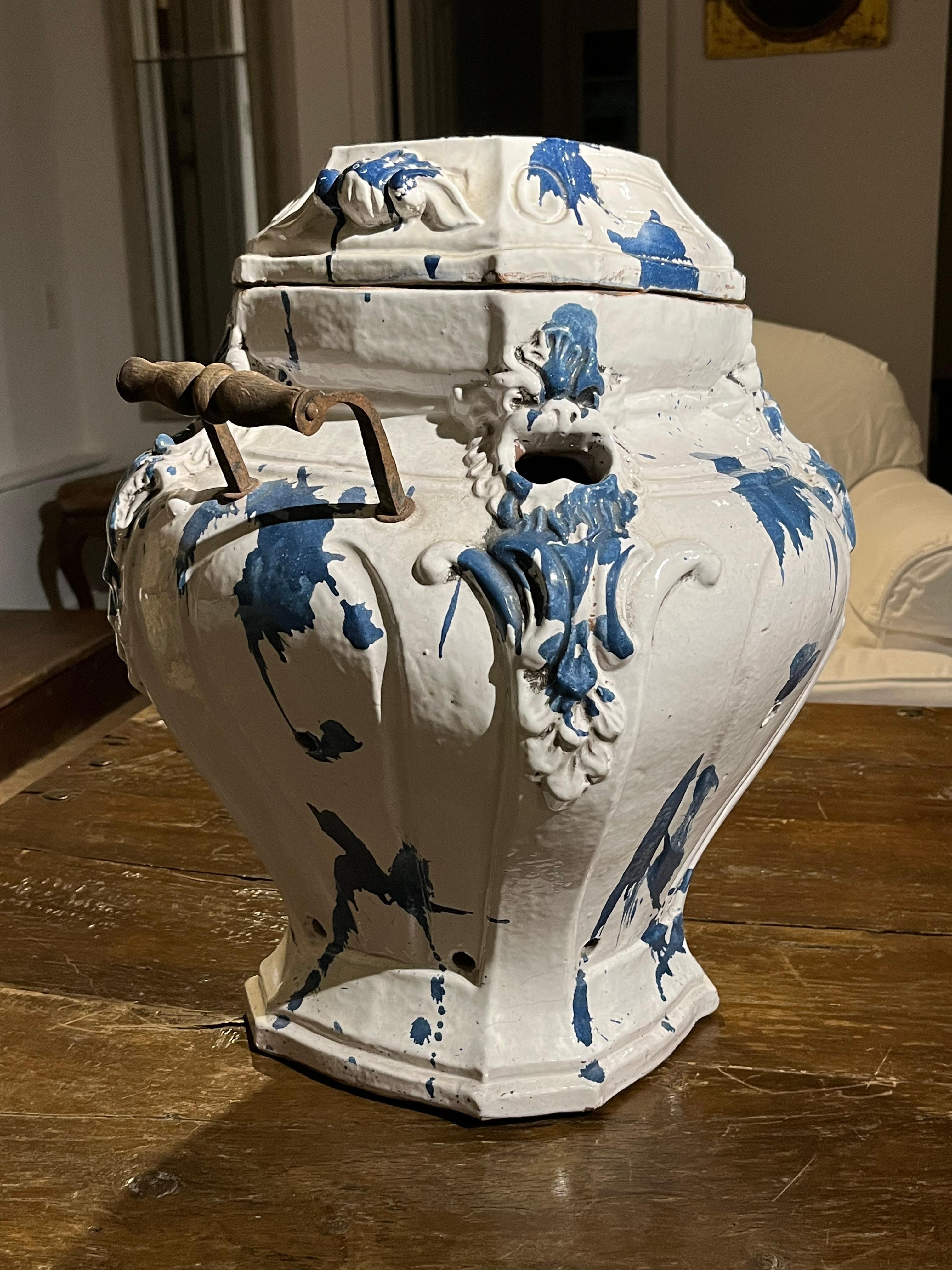 18th Century, French or Italian, Faience Brasero Stove For Sale 4