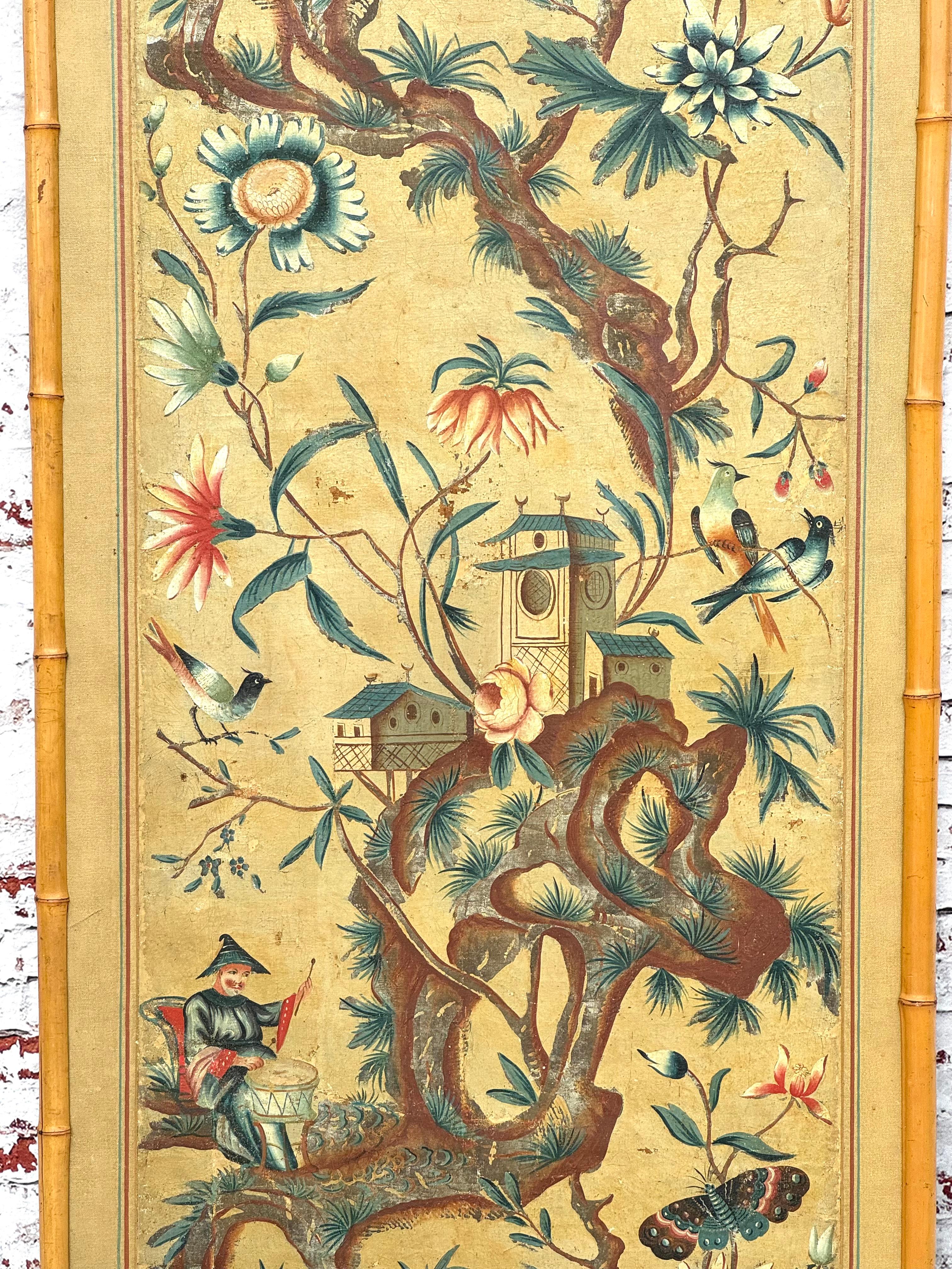 18th Century French or Italian Hand-Painted Chinoiserie Panel For Sale 5
