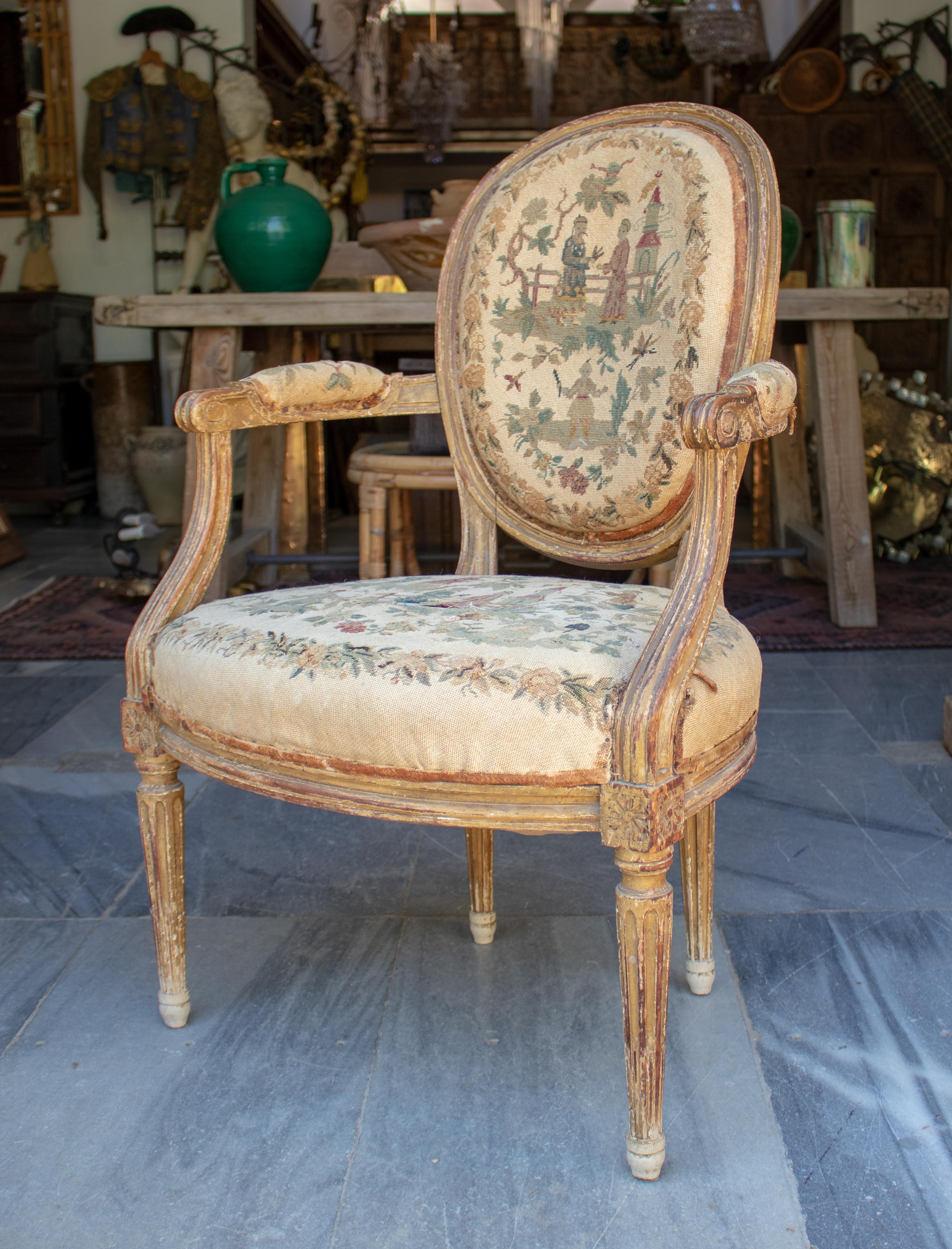 tapestry armchair