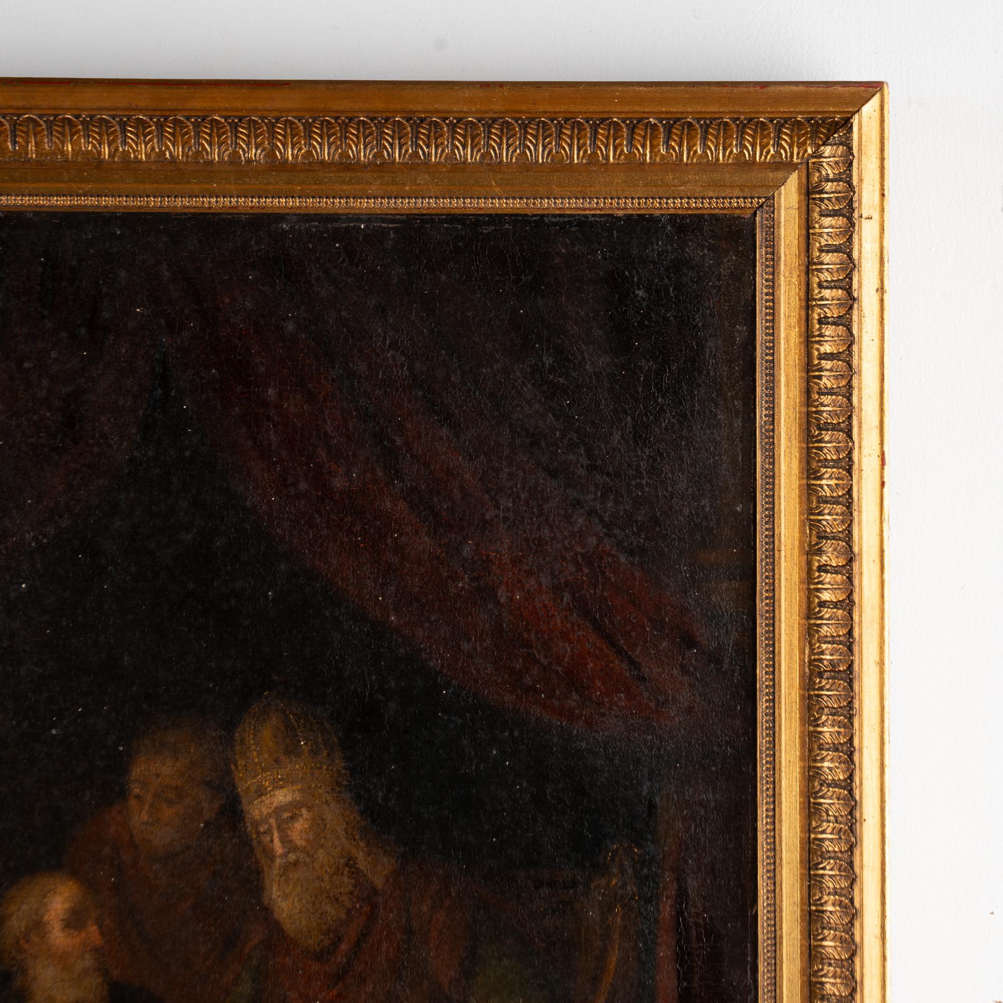18. Jahrhundert Französisch Original Öl auf Leinwand Gemälde des Alterns König im Angebot 1