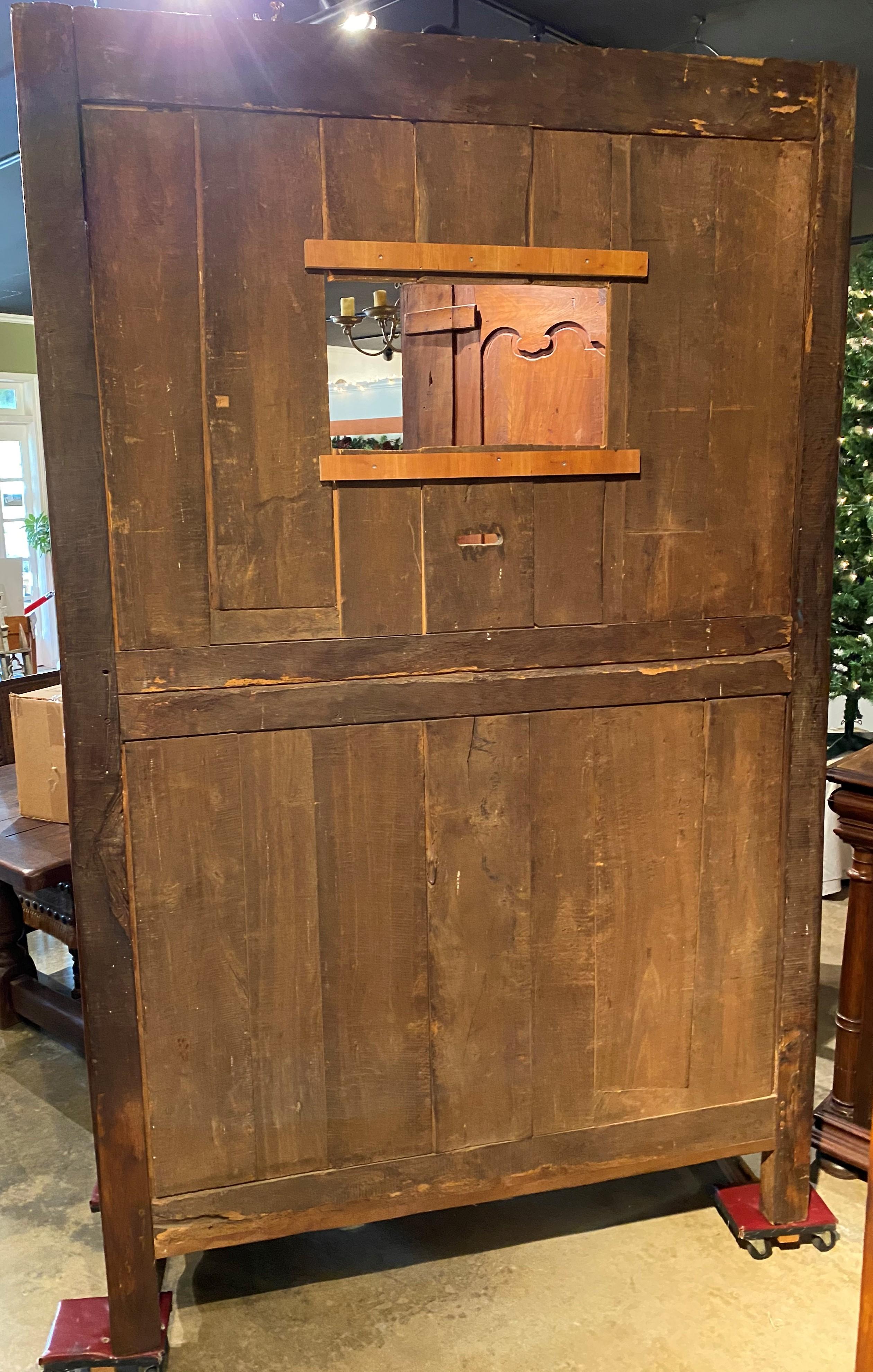 18th Century French Ornately Carved Two-Door Cherrywood Armoire 9