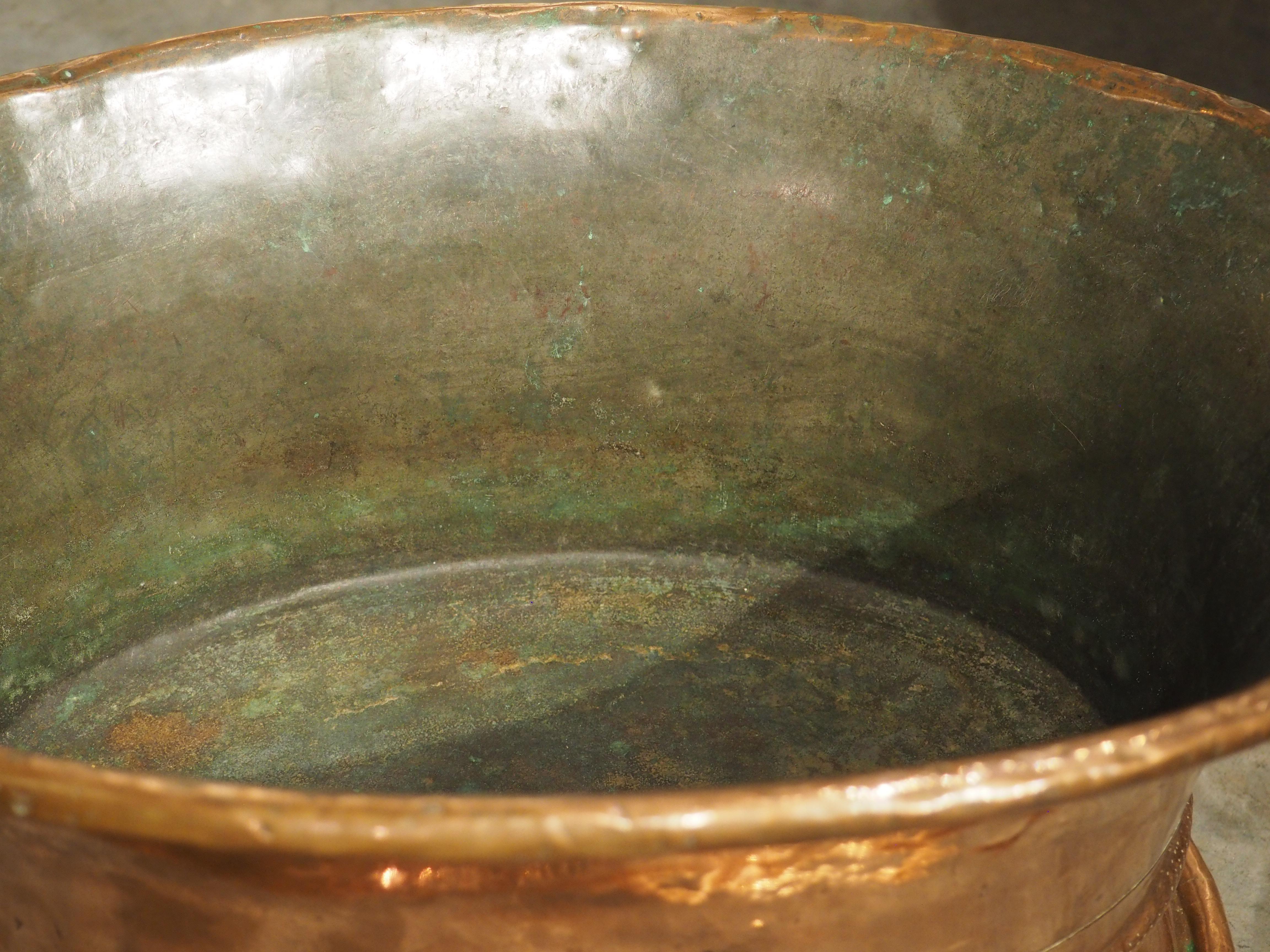 18th Century French Oval Copper Rafraîchissoir or Wine Bottle Cooler For Sale 8