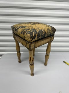18th Century, French Paint Decorated & Tapestry Upholstered High Stool