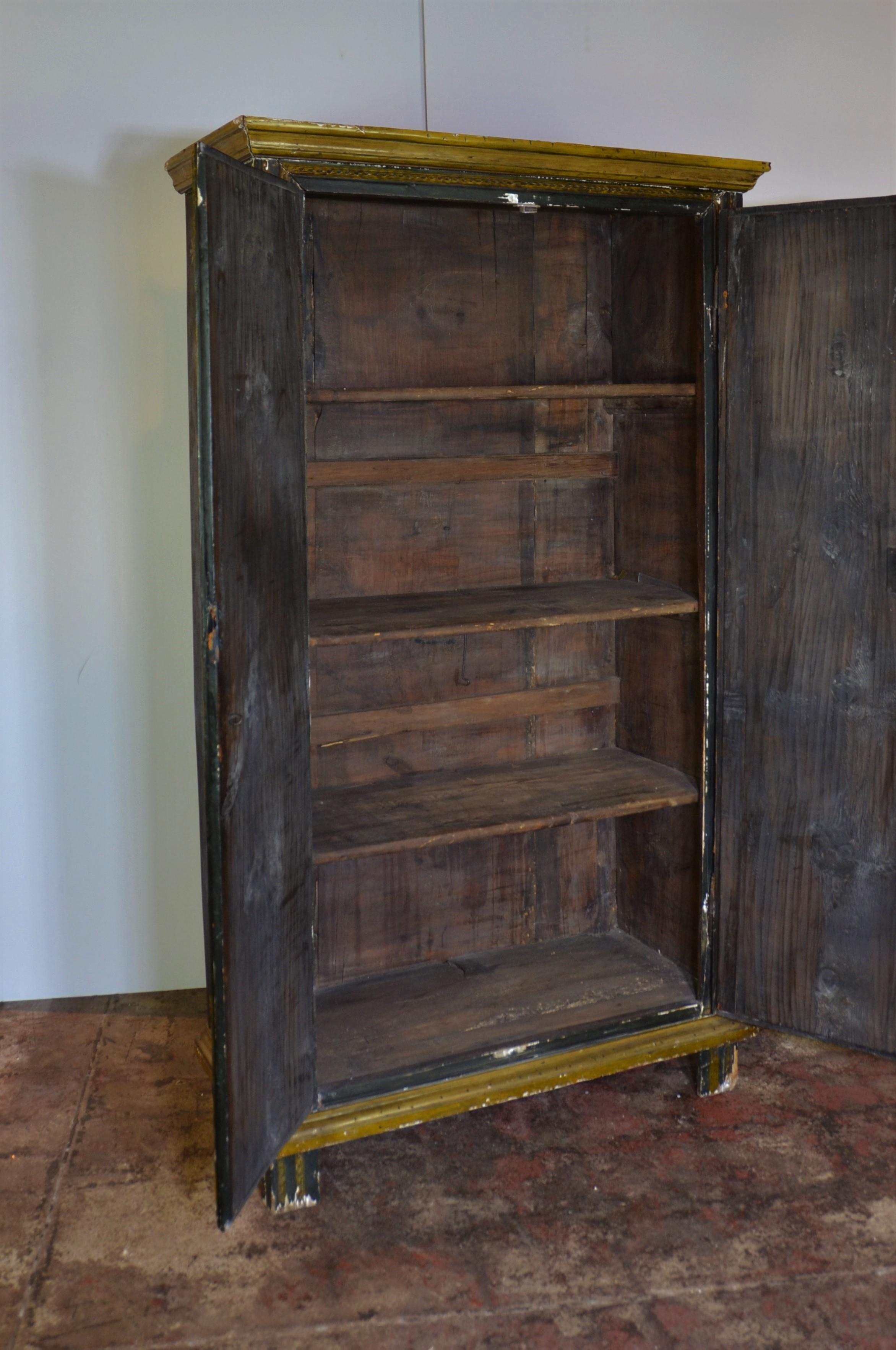 Wood 18th Century French Painted Armoire, Cupboard