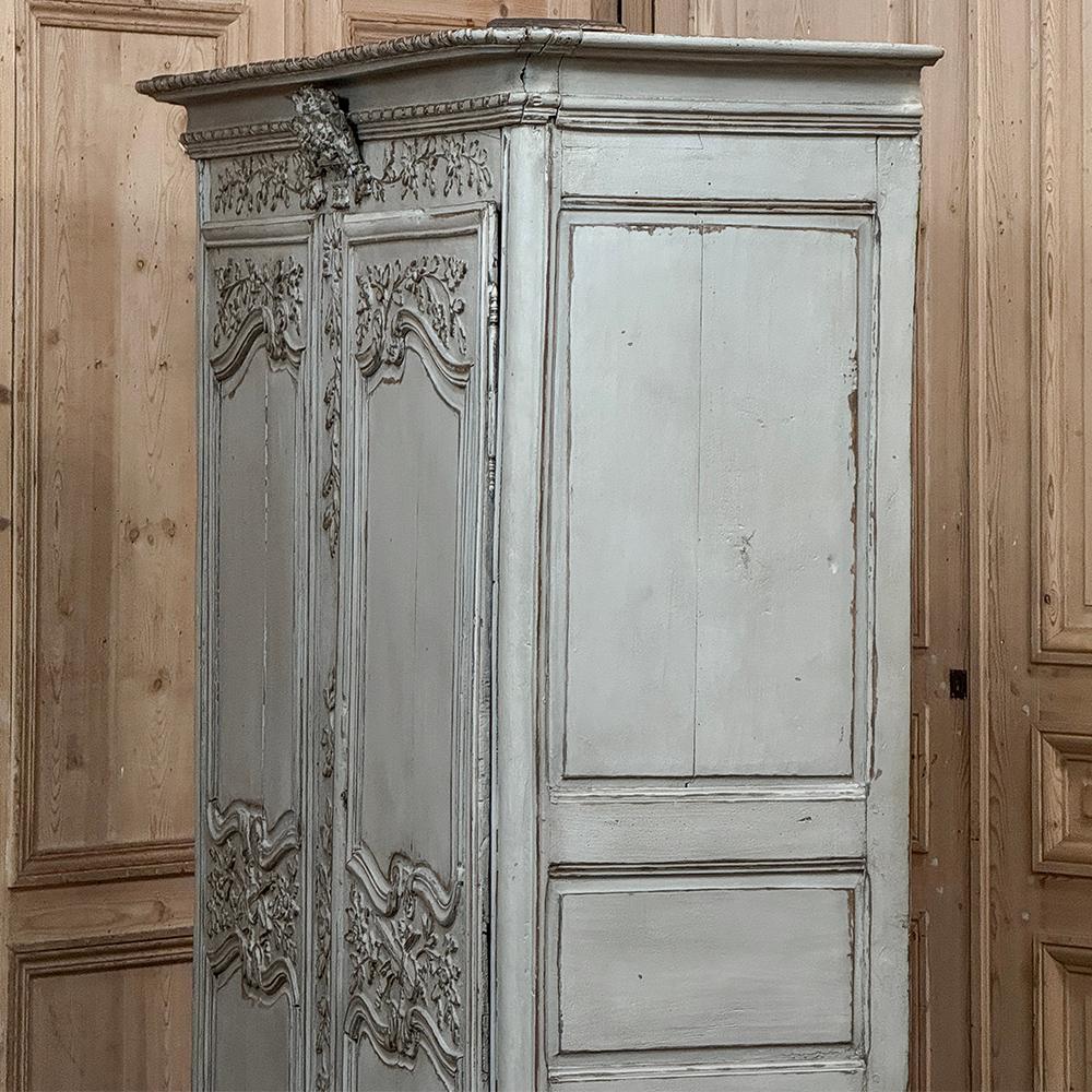 18th Century French Painted Armoire from Normandie For Sale 7