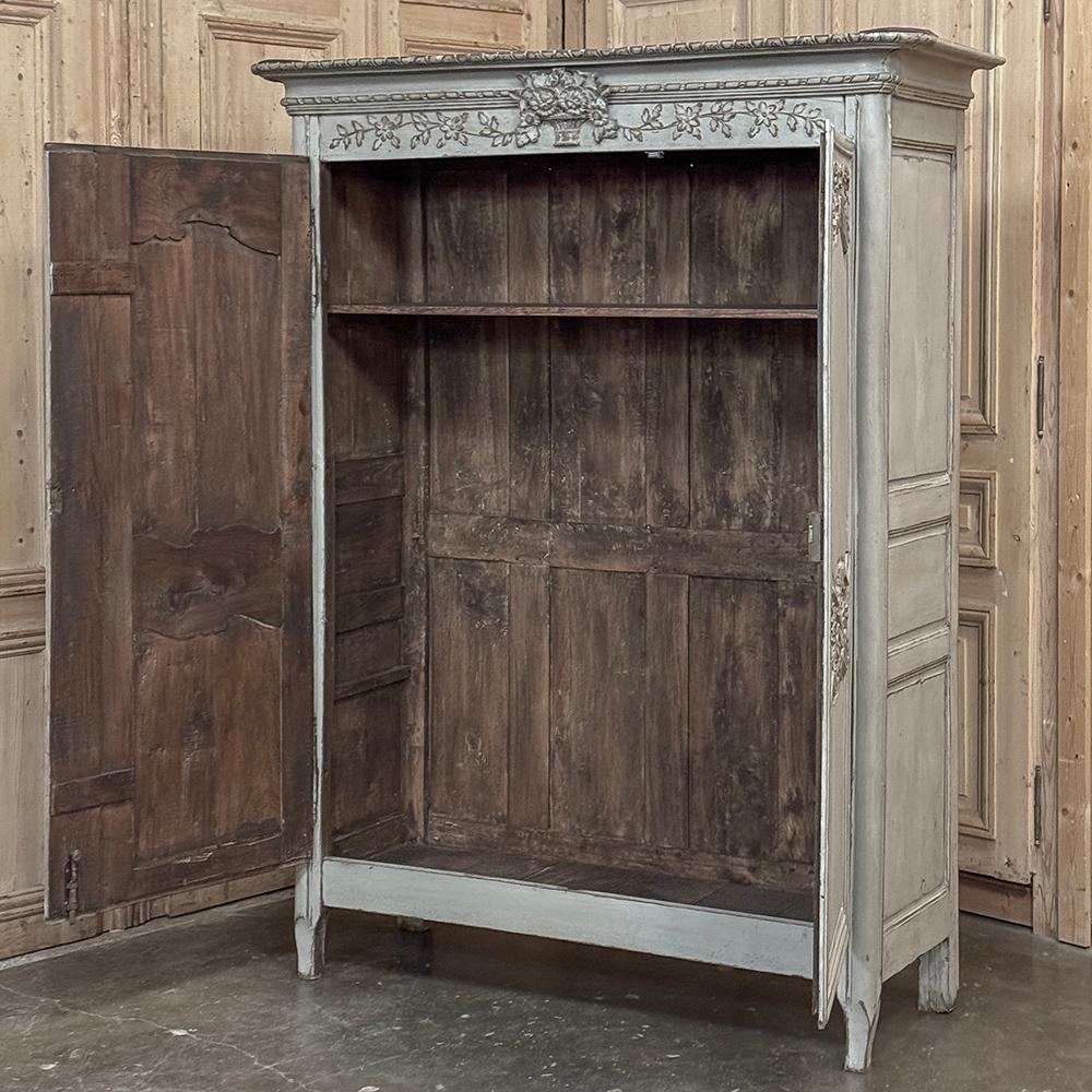 18th Century French Painted Armoire from Normandie For Sale 9
