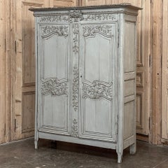 18th Century French Painted Armoire from Normandie