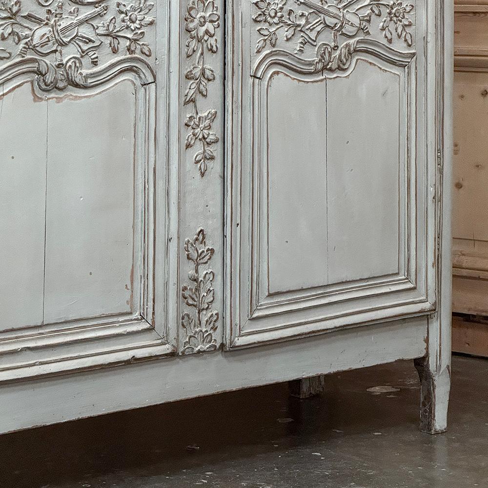 18th Century French Painted Armoire from Normandie For Sale 1