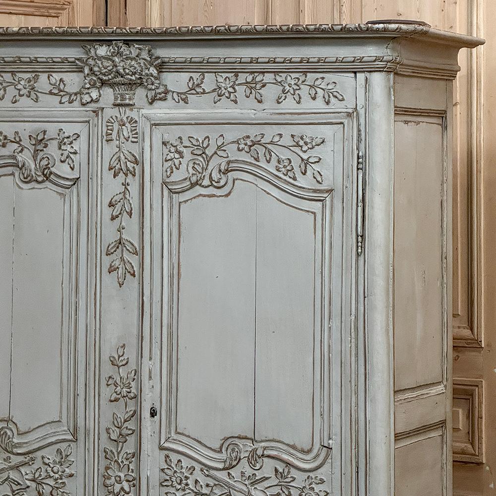 18th Century French Painted Armoire from Normandie For Sale 2
