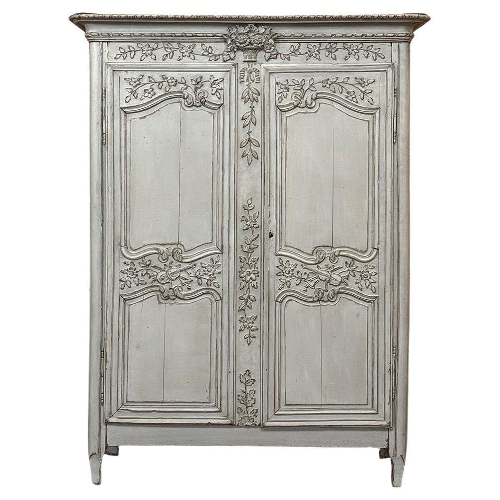 18th Century French Painted Armoire from Normandie